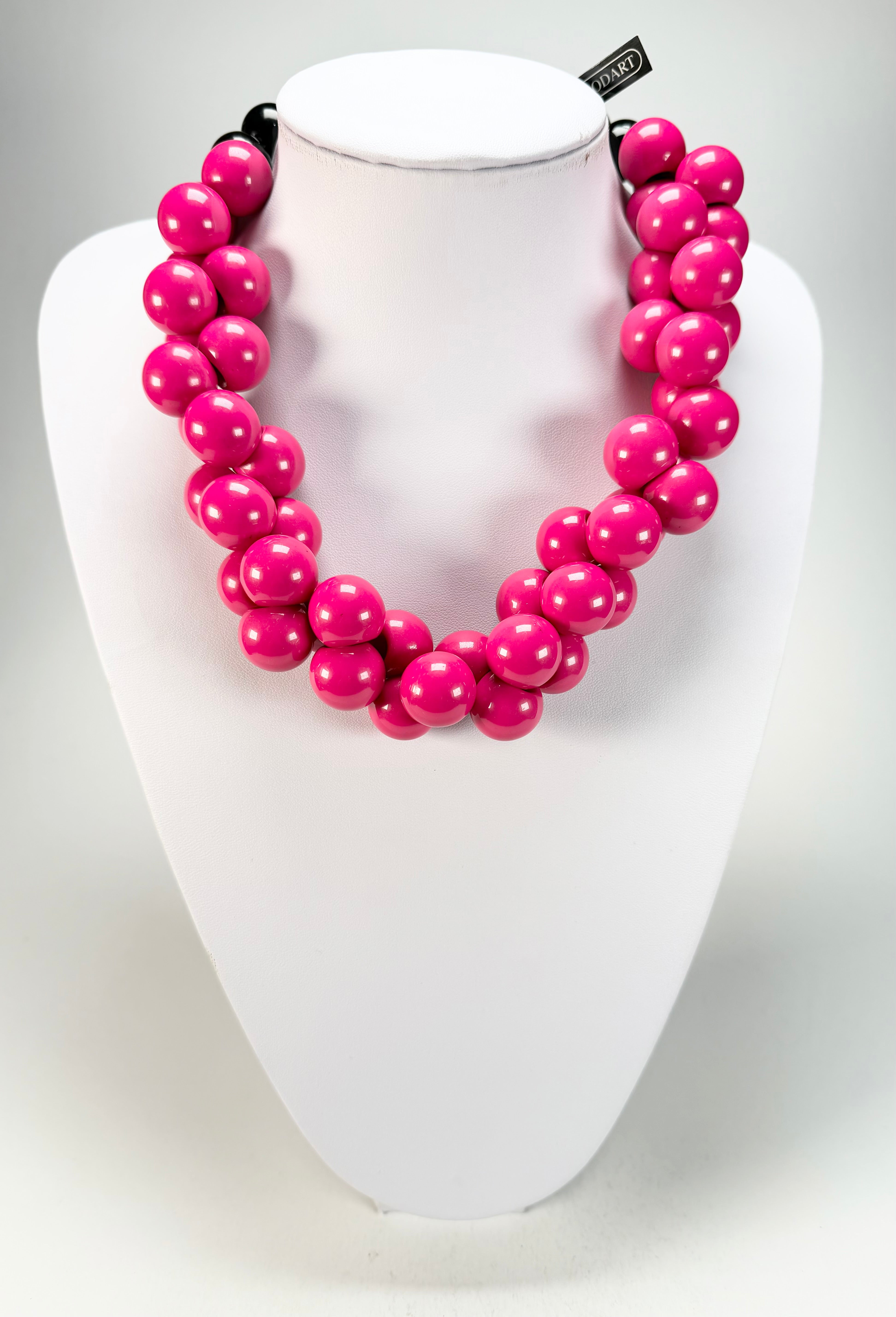 Marion Godart - Grapes "Poignée" Hot Pink Large Cluster Resin Necklace