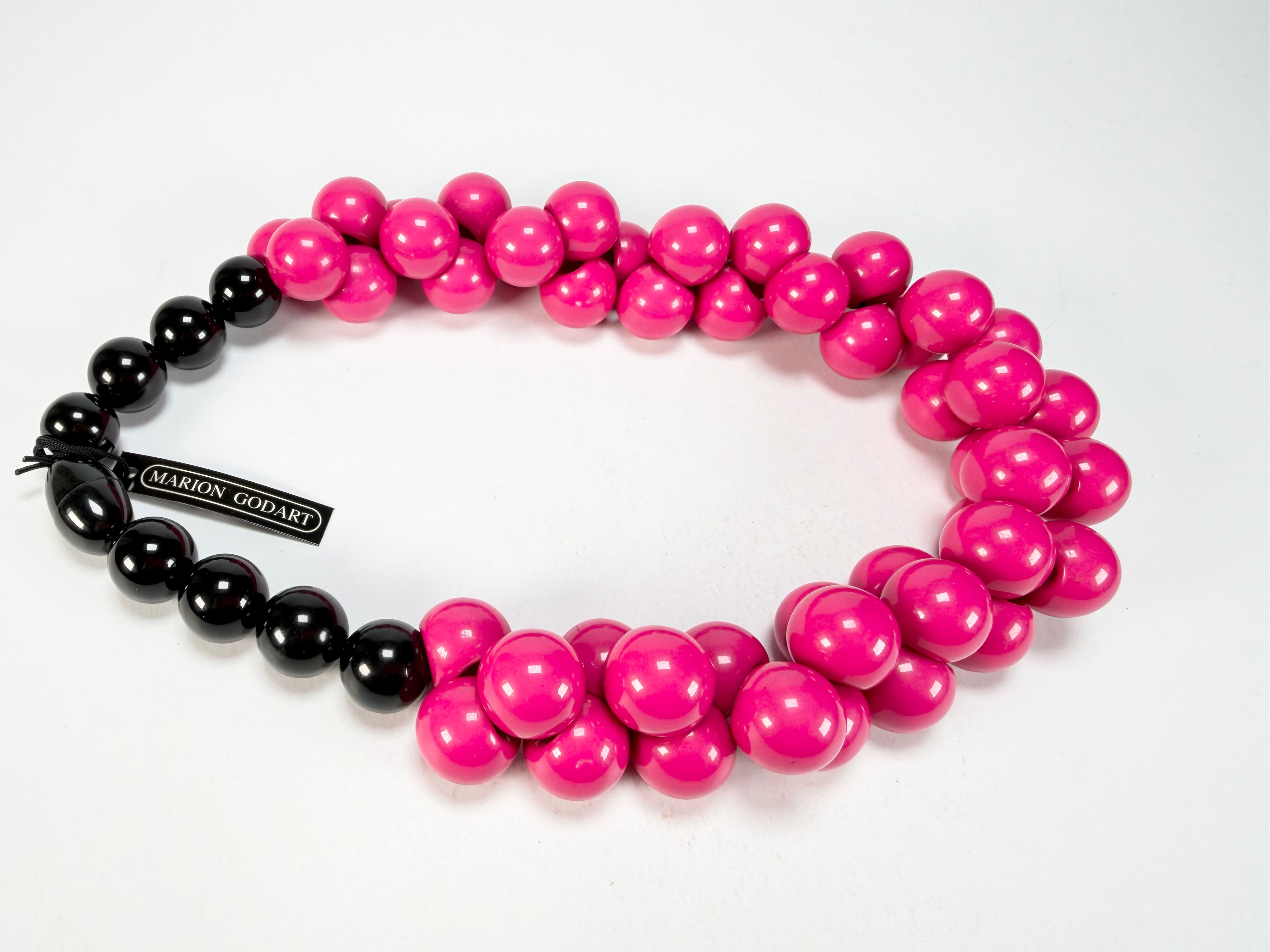 Marion Godart - Grapes "Poignée" Hot Pink Large Cluster Resin Necklace