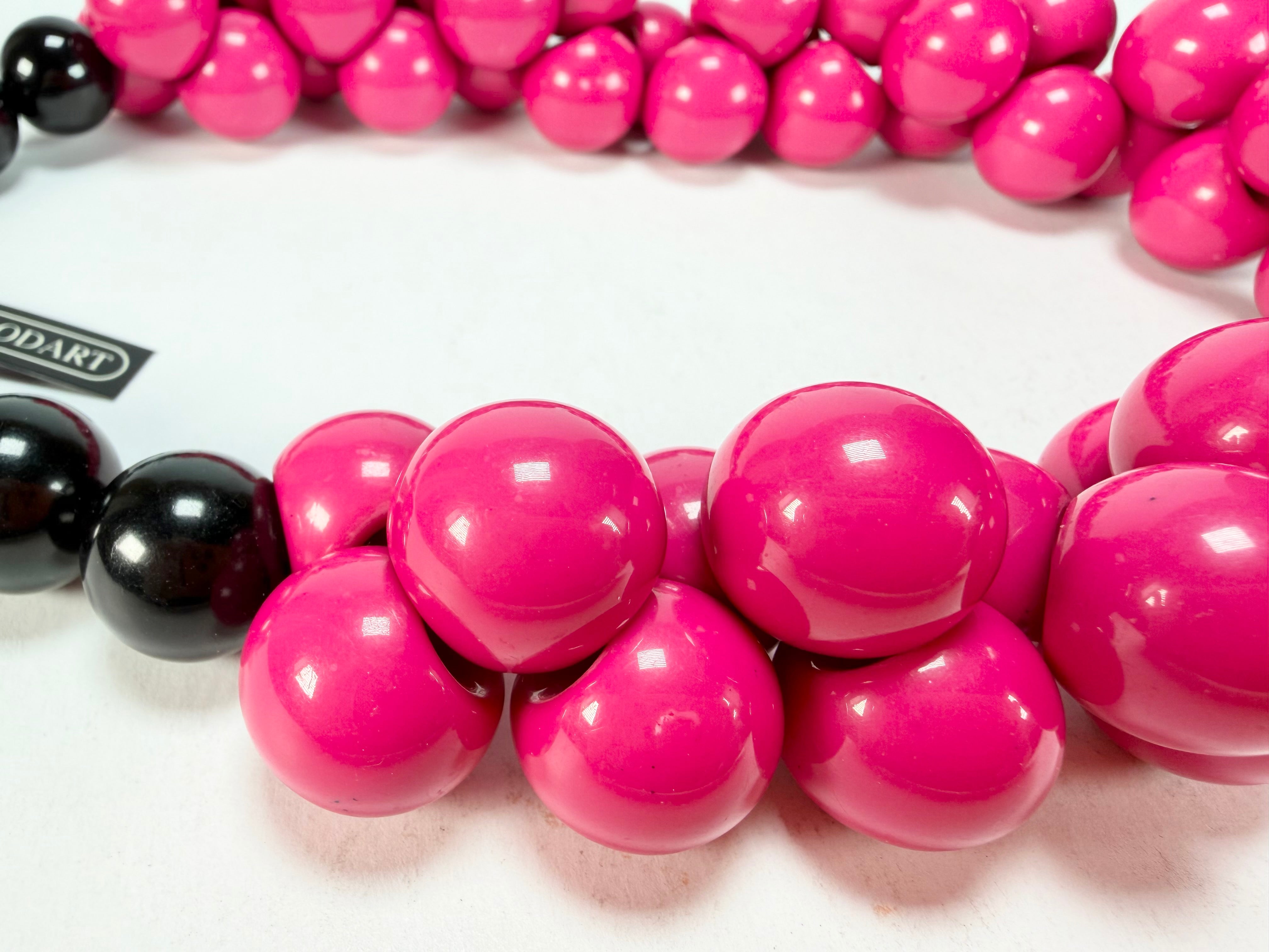 Marion Godart - Grapes "Poignée" Hot Pink Large Cluster Resin Necklace