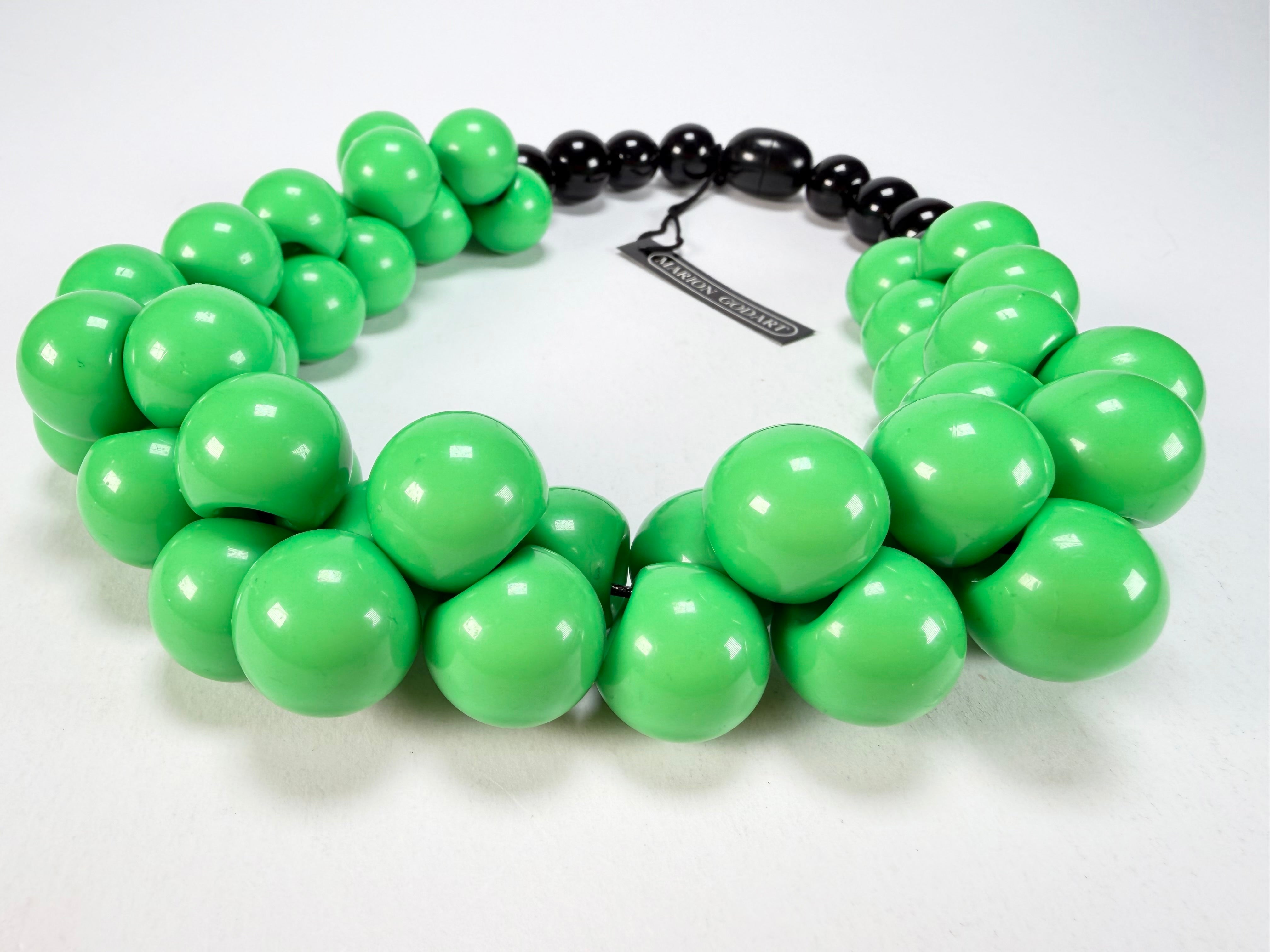 Marion Godart - Grapes "Poignée" Bright Green Large Cluster Resin Necklace