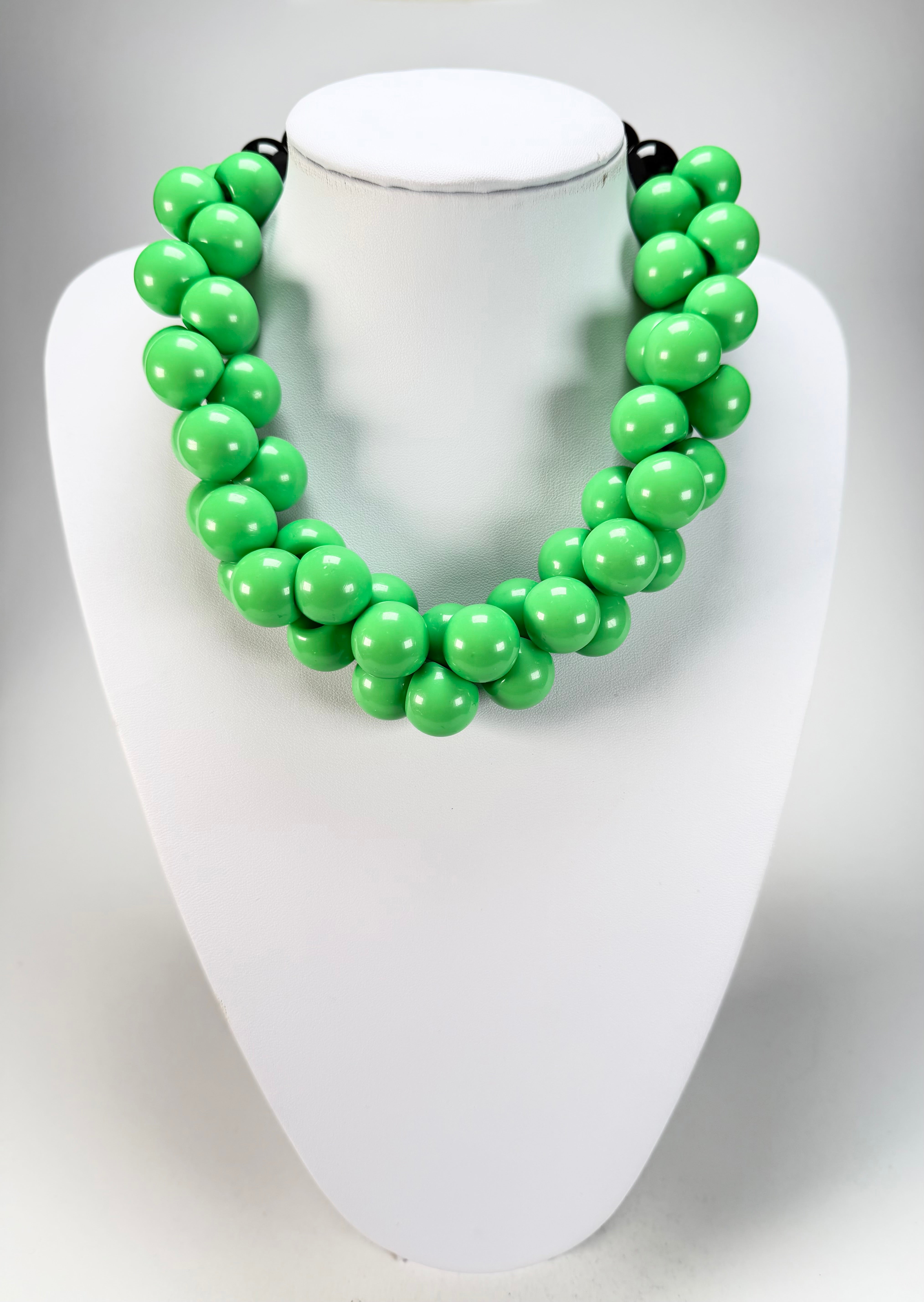Marion Godart - Grapes "Poignée" Bright Green Large Cluster Resin Necklace