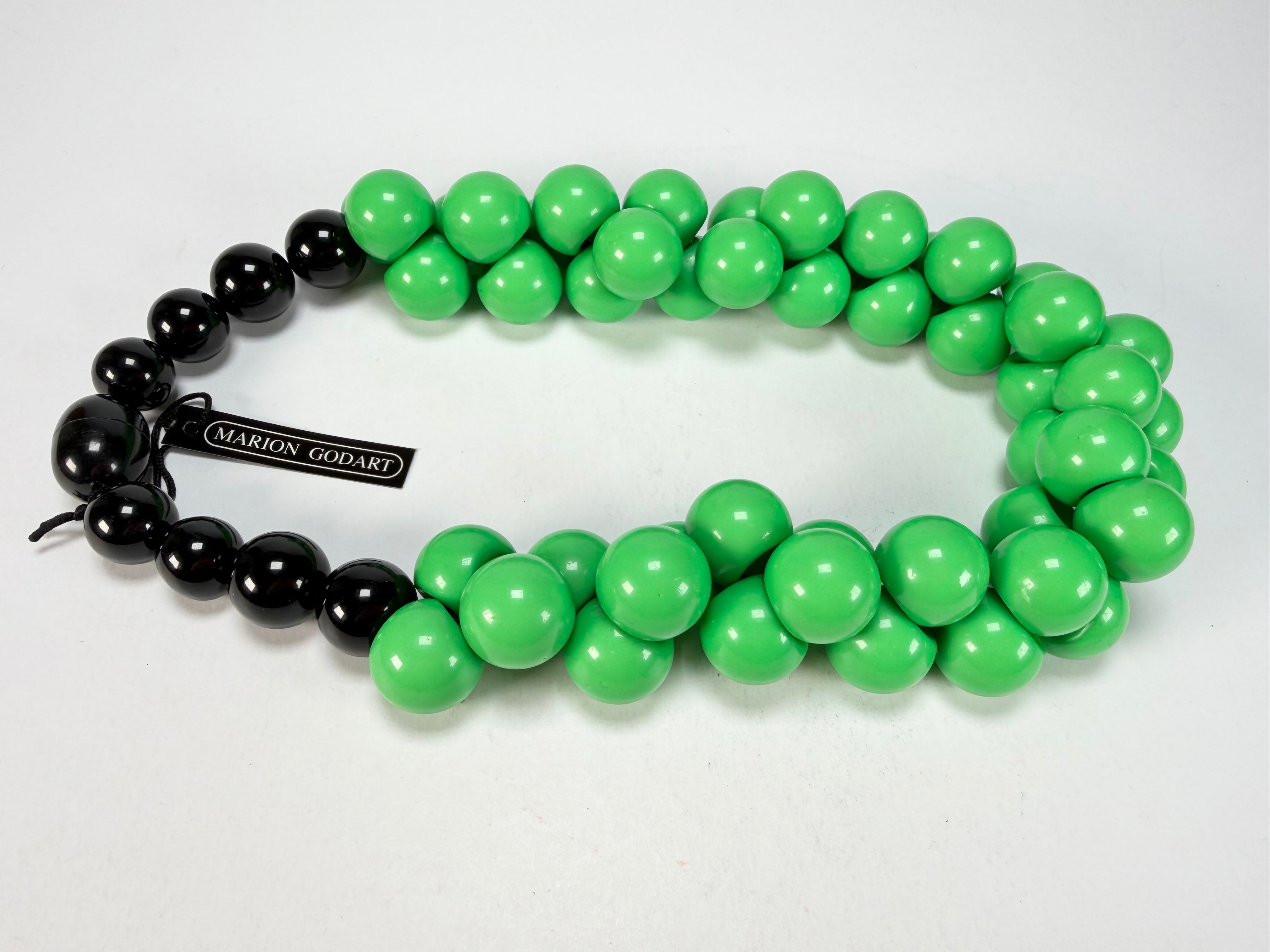 Marion Godart - Grapes "Poignée" Bright Green Large Cluster Resin Necklace