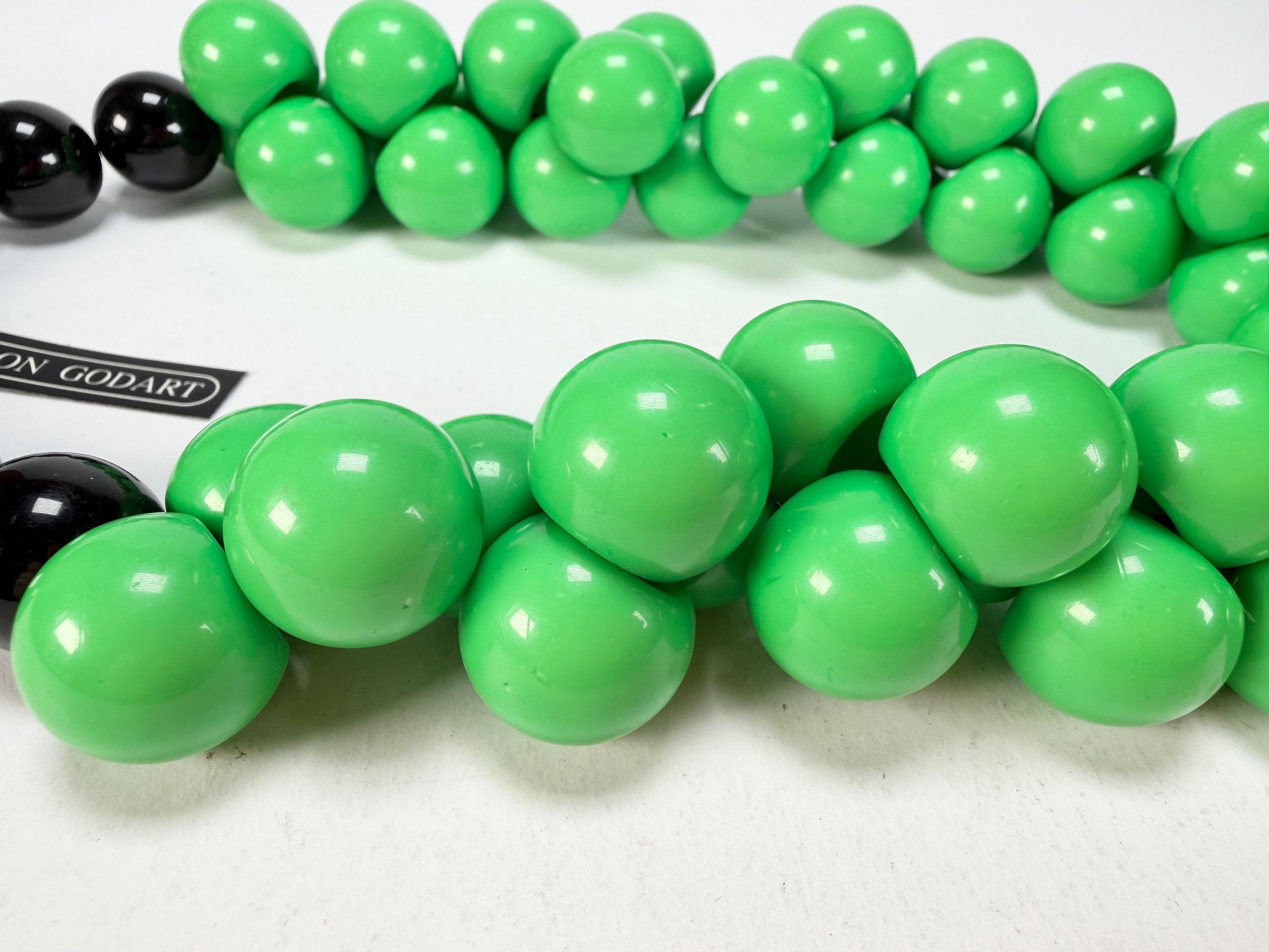 Marion Godart - Grapes "Poignée" Bright Green Large Cluster Resin Necklace