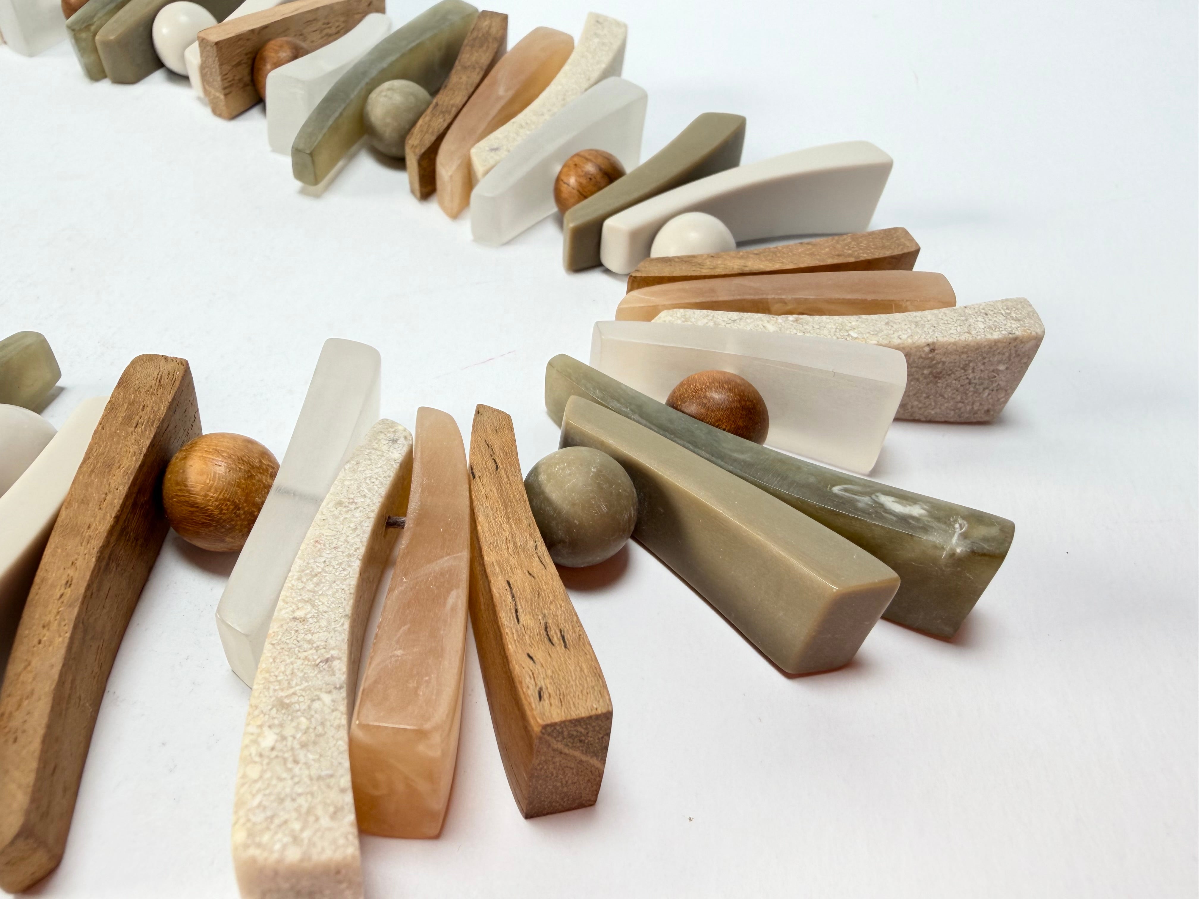Marion Godart - Natural "Bois Flotté" Earth Tones Resin Necklace
