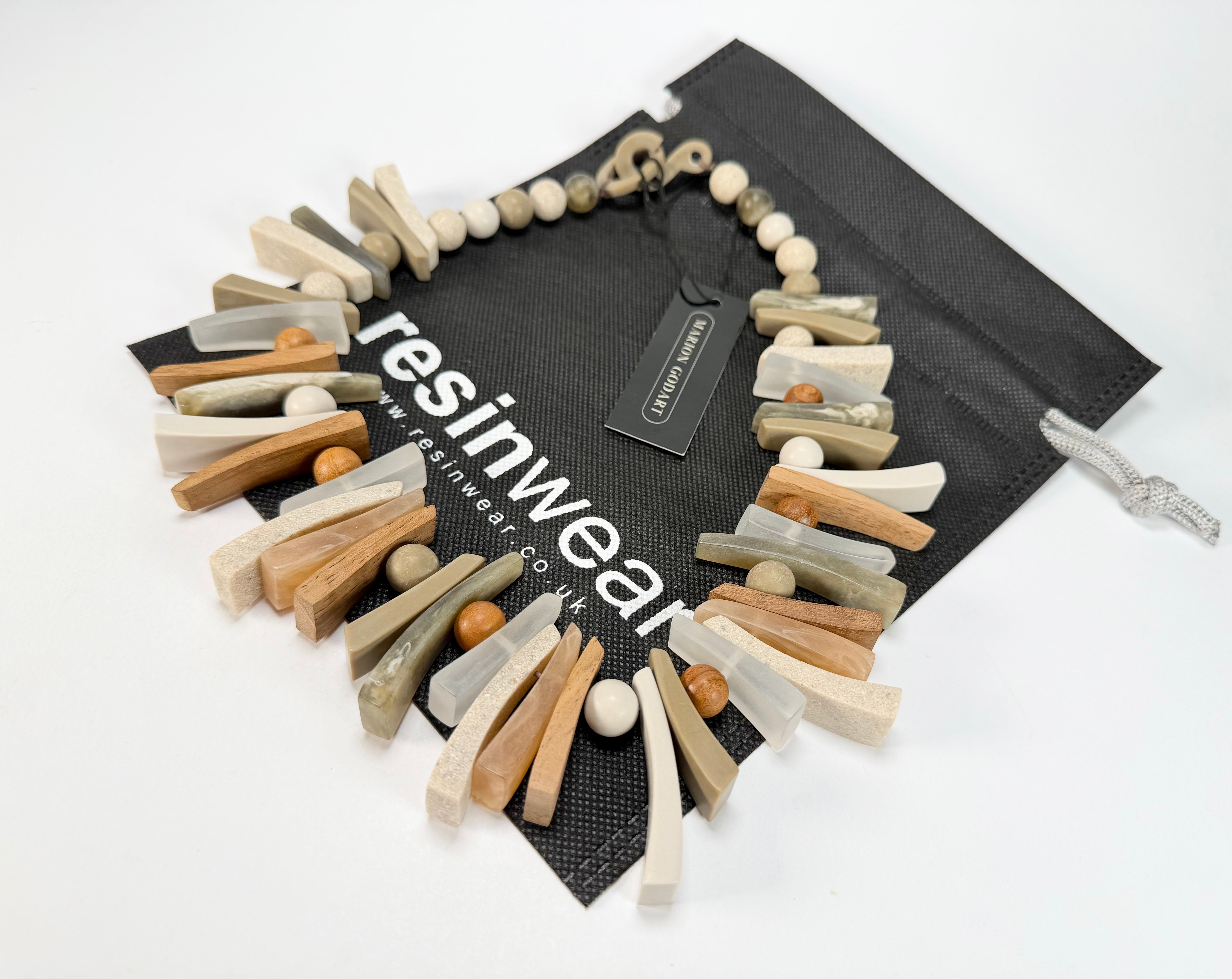 Marion Godart - Natural "Bois Flotté" Earth Tones Resin Necklace