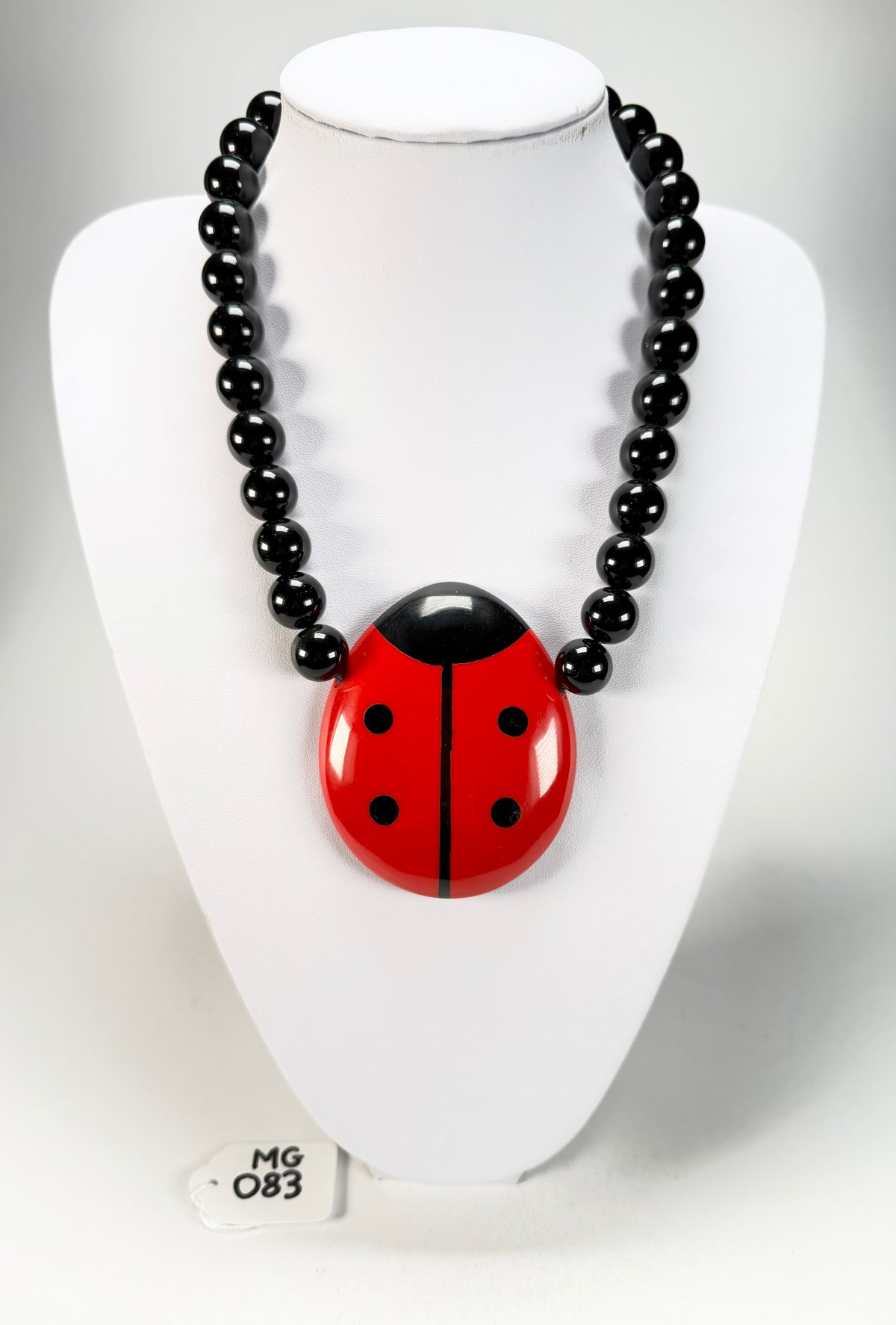 Marion Godart - Natural "Coccinelle" Large Ladybug Pendant Resin Necklace
