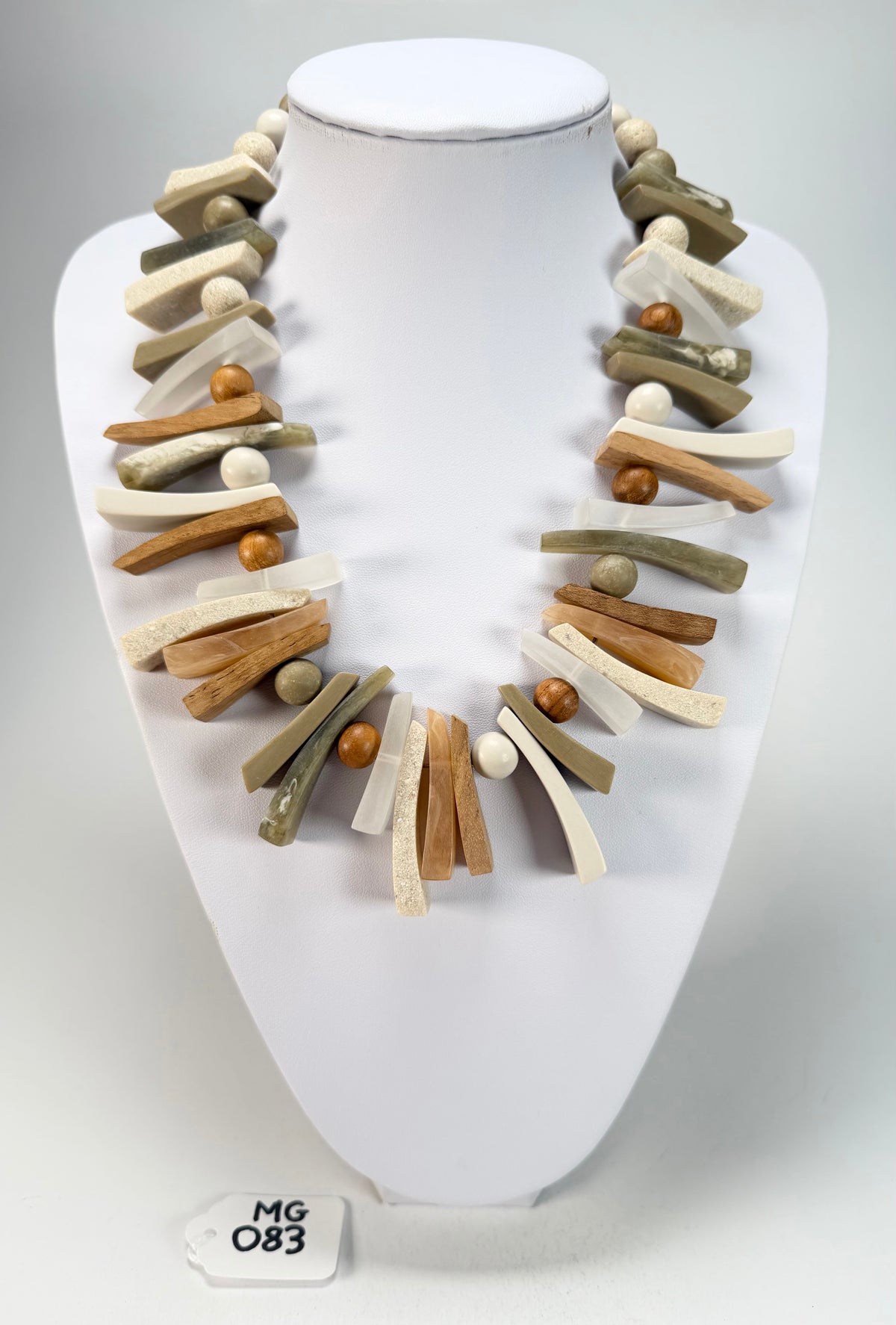 Marion Godart - Natural "Bois Flotté" Earth Tones Resin Necklace