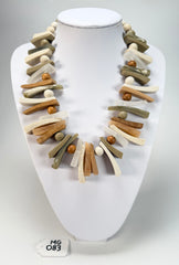 Marion Godart - Natural "Bois Flotté" Earth Tones Resin Necklace