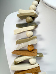 Marion Godart - Natural "Bois Flotté" Earth Tones Resin Necklace