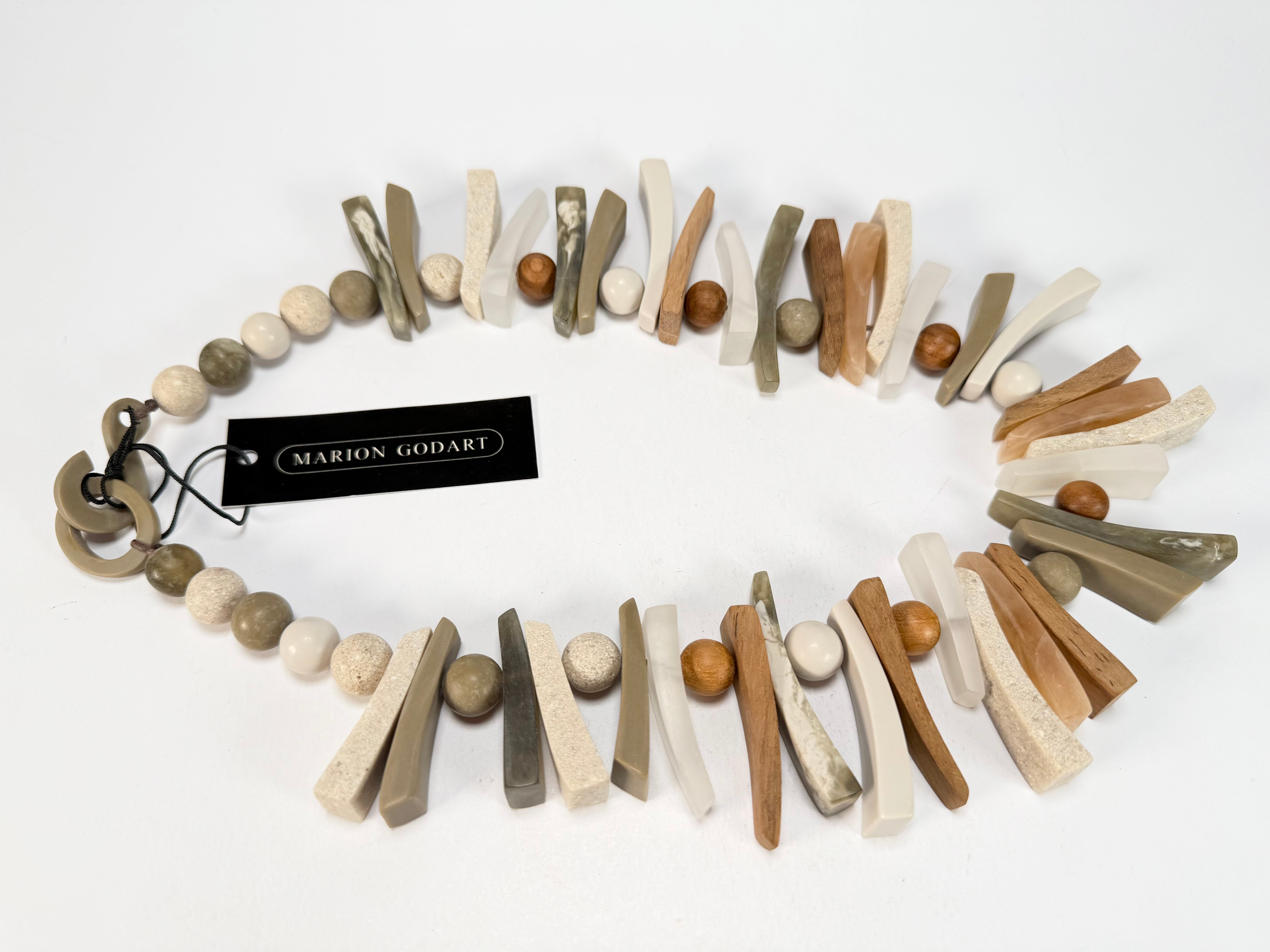 Marion Godart - Natural "Bois Flotté" Earth Tones Resin Necklace