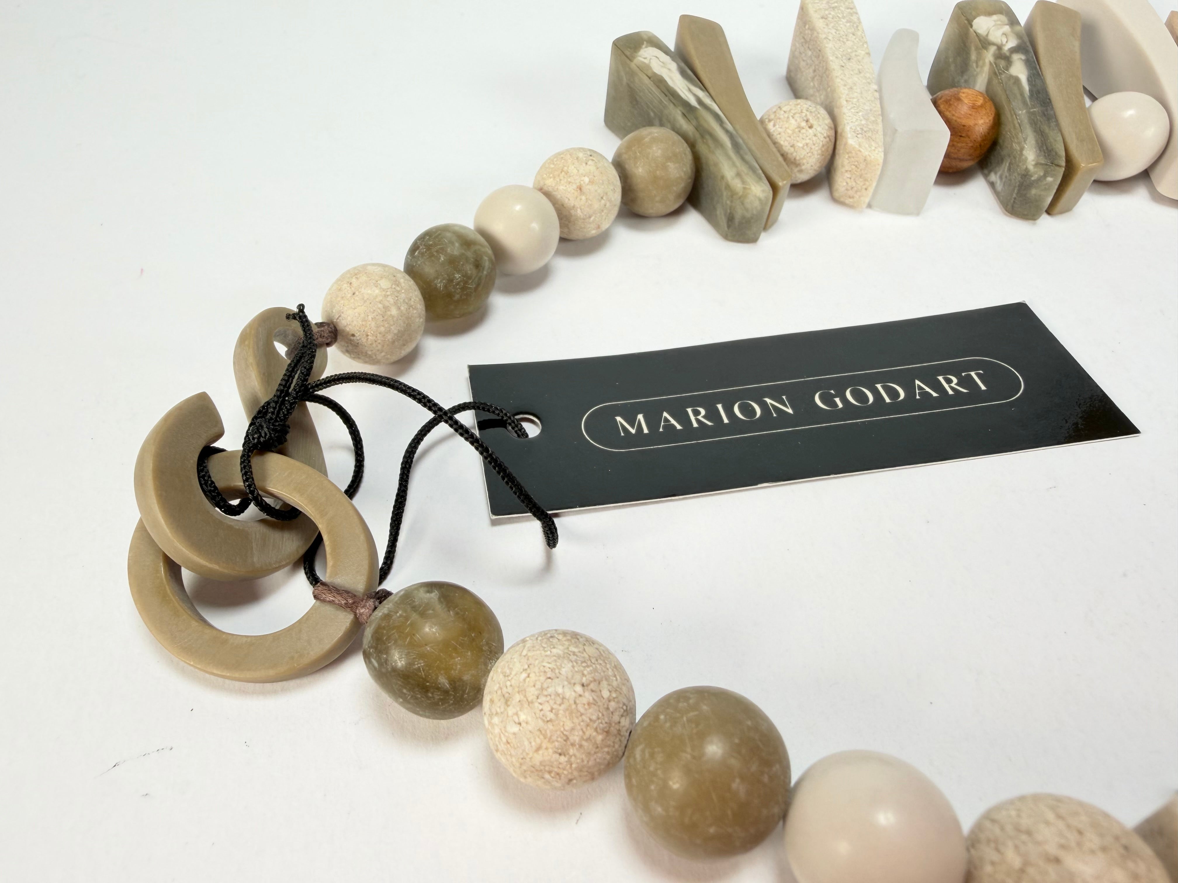 Marion Godart - Natural "Bois Flotté" Earth Tones Resin Necklace