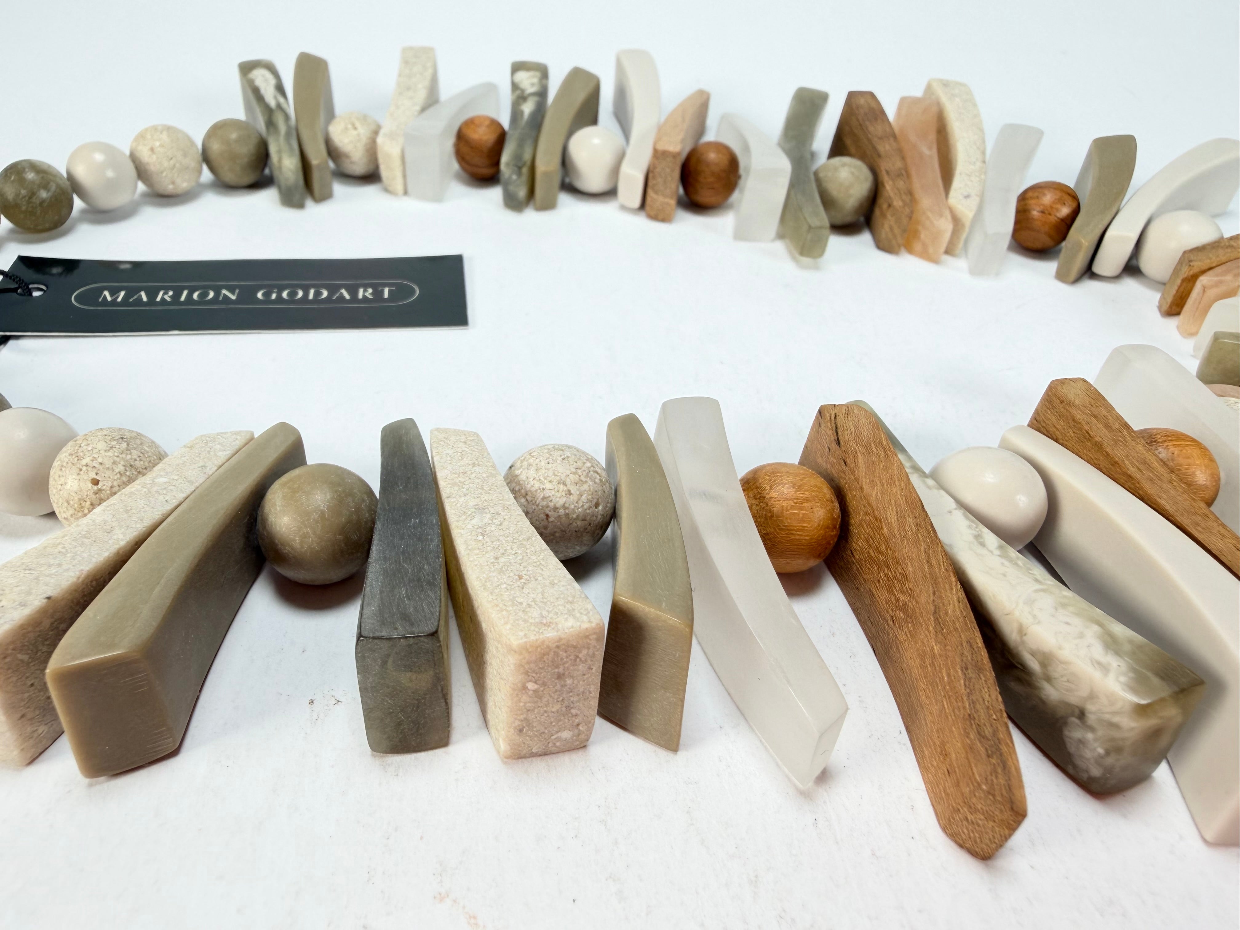 Marion Godart - Natural "Bois Flotté" Earth Tones Resin Necklace