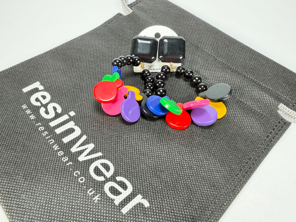 Marion Godart - BSX "Boutons" Multi-Colour Mix Resin Clip On Earrings