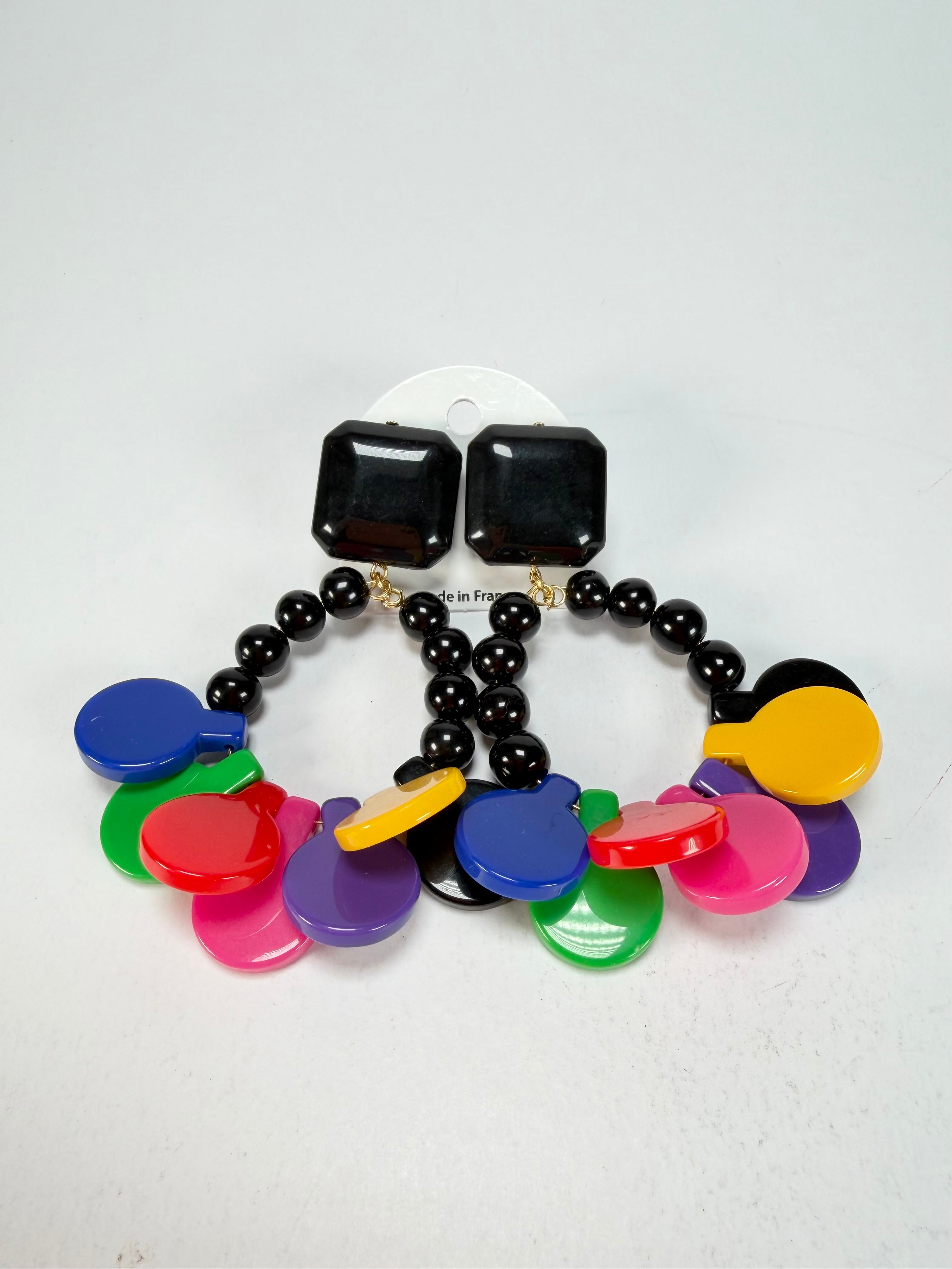 Marion Godart - BSX "Boutons" Multi-Colour Mix Resin Clip On Earrings
