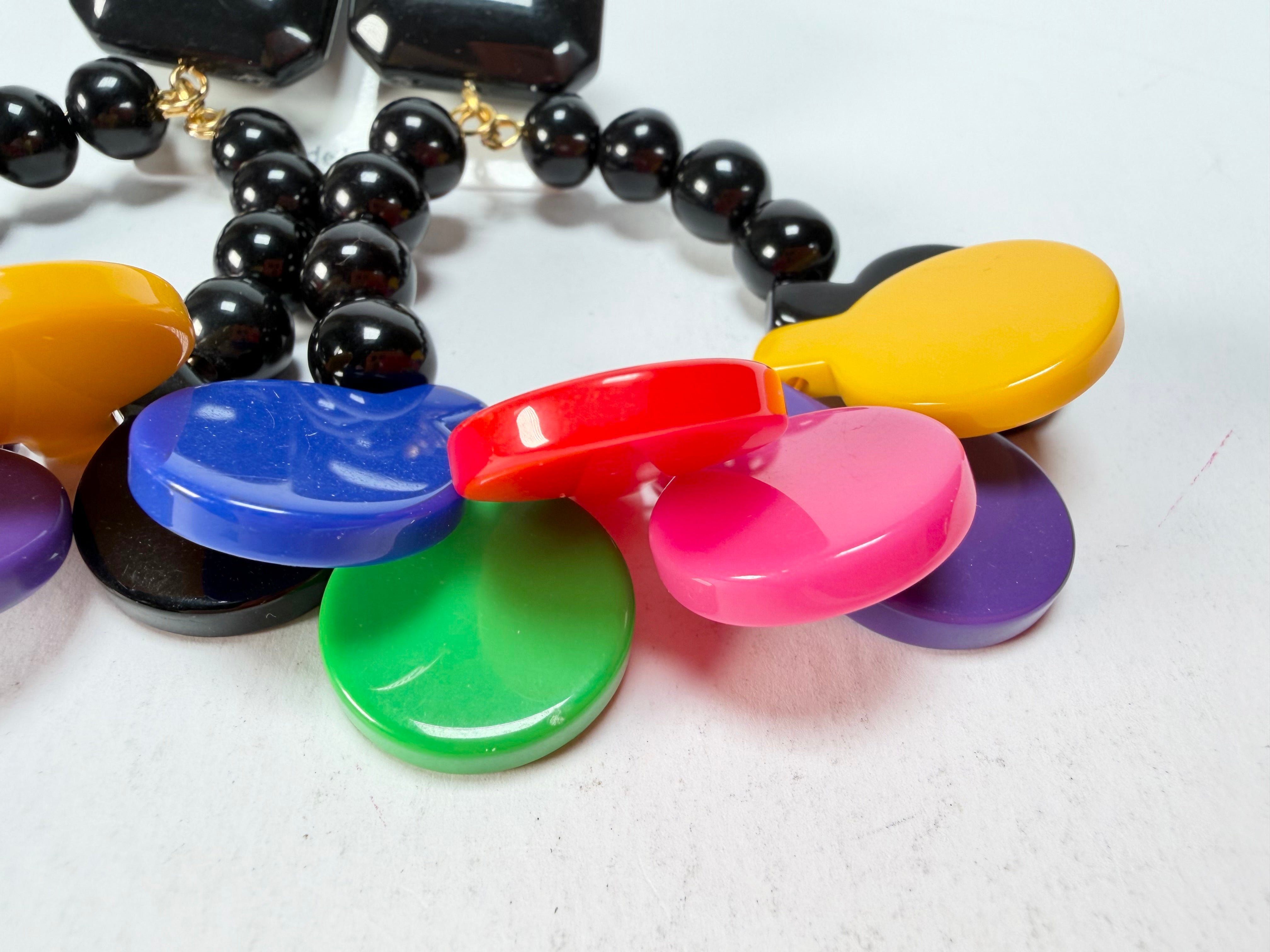 Marion Godart - BSX "Boutons" Multi-Colour Mix Resin Clip On Earrings