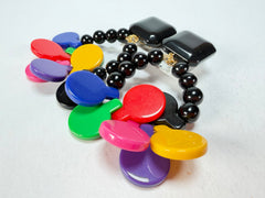 Marion Godart - BSX "Boutons" Multi-Colour Mix Resin Clip On Earrings