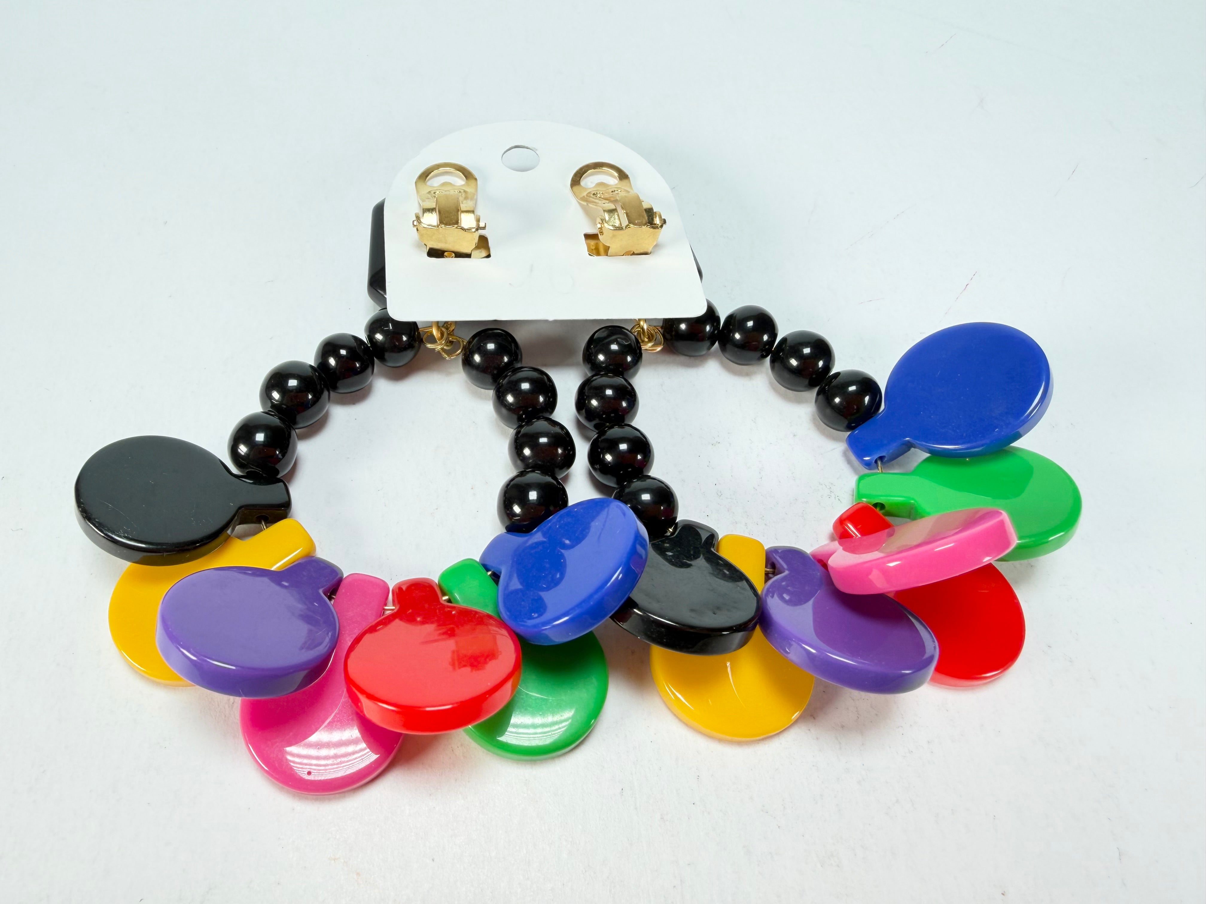 Marion Godart - BSX "Boutons" Multi-Colour Mix Resin Clip On Earrings