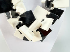 Marion Godart - Monochrome "Draps Tombés" Black & White Resin Necklace