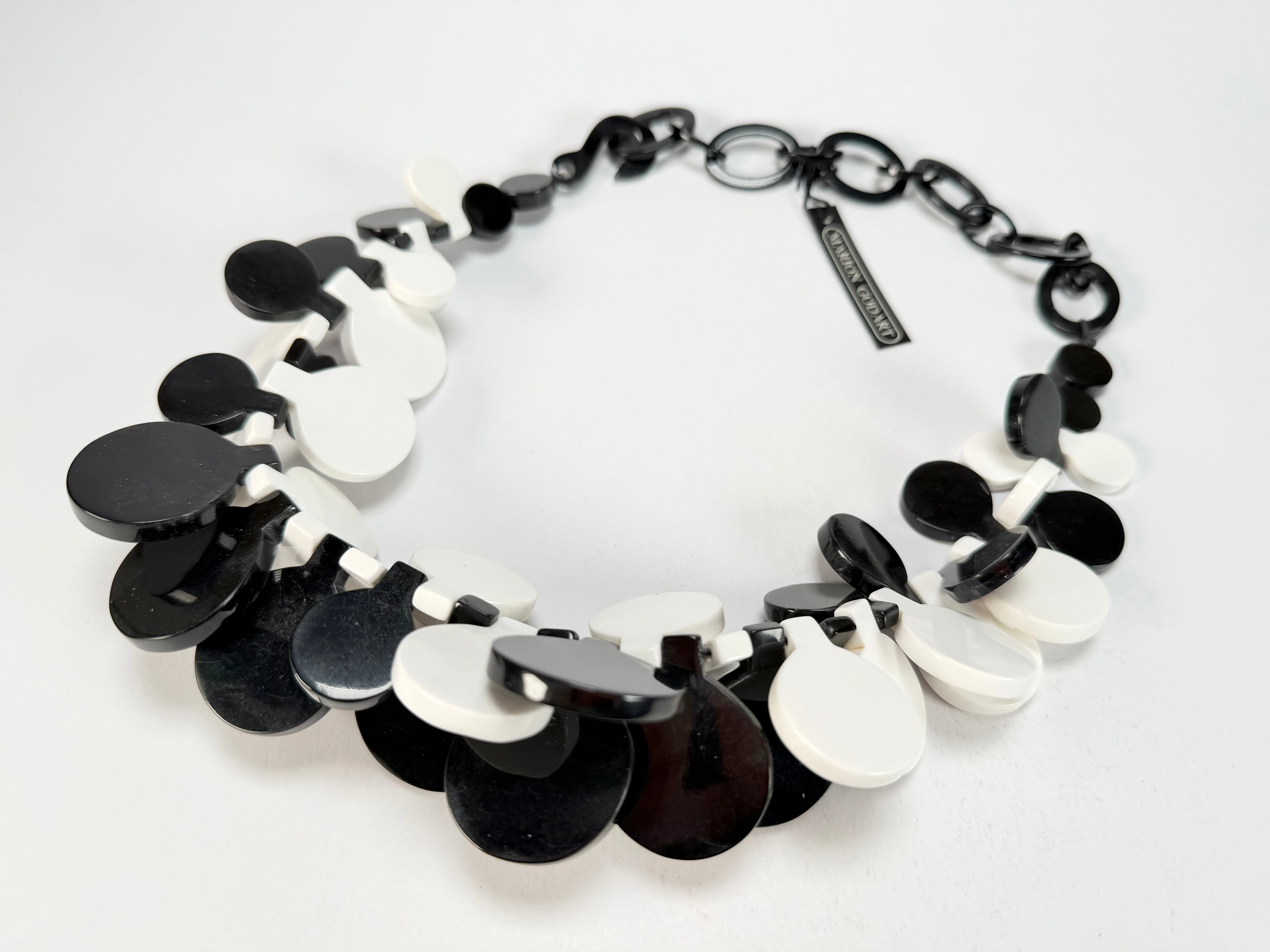 Marion Godart - BSX "Boutons" Monochrome Black & White Resin Necklace
