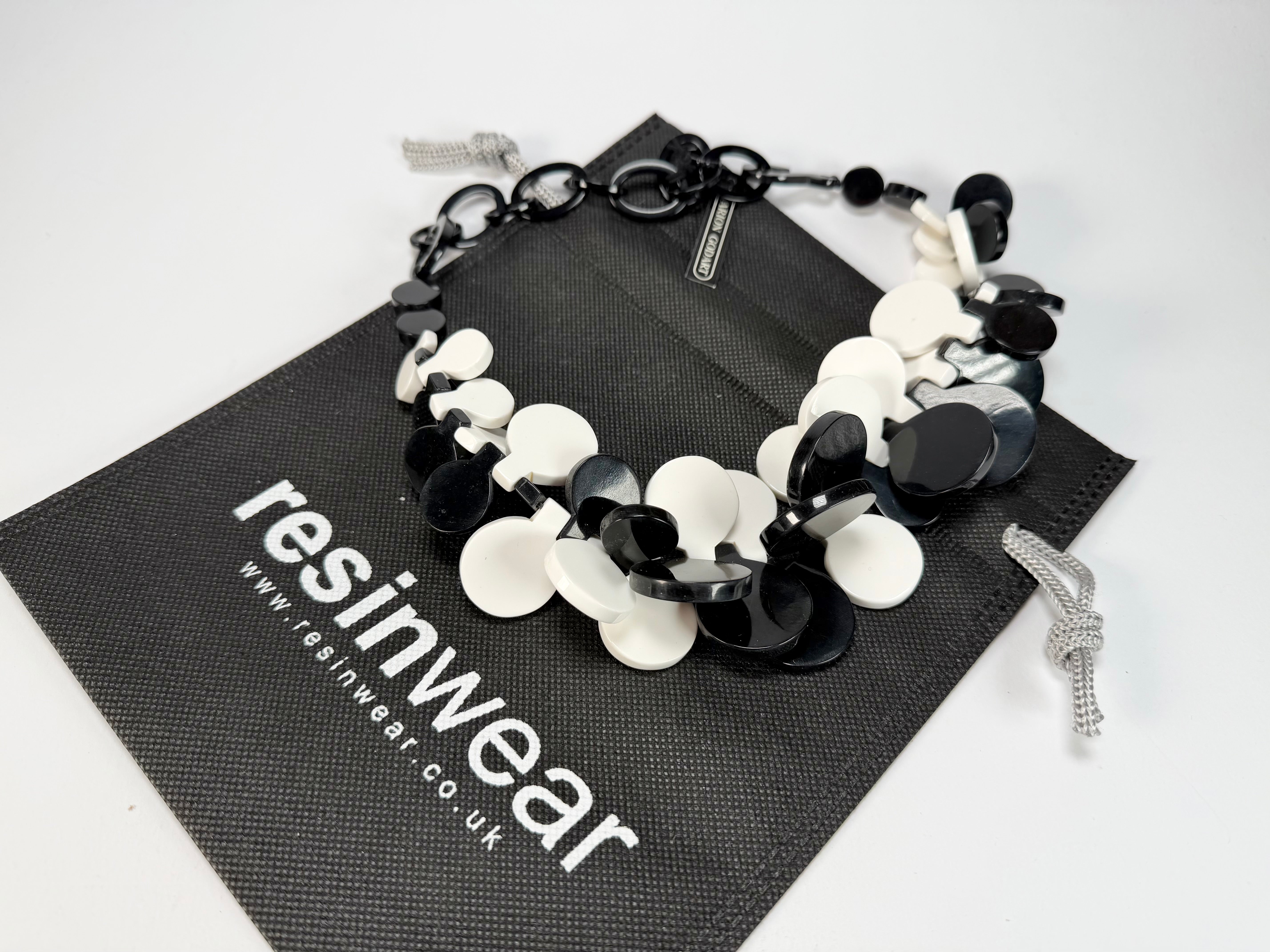 Marion Godart - BSX "Boutons" Monochrome Black & White Resin Necklace