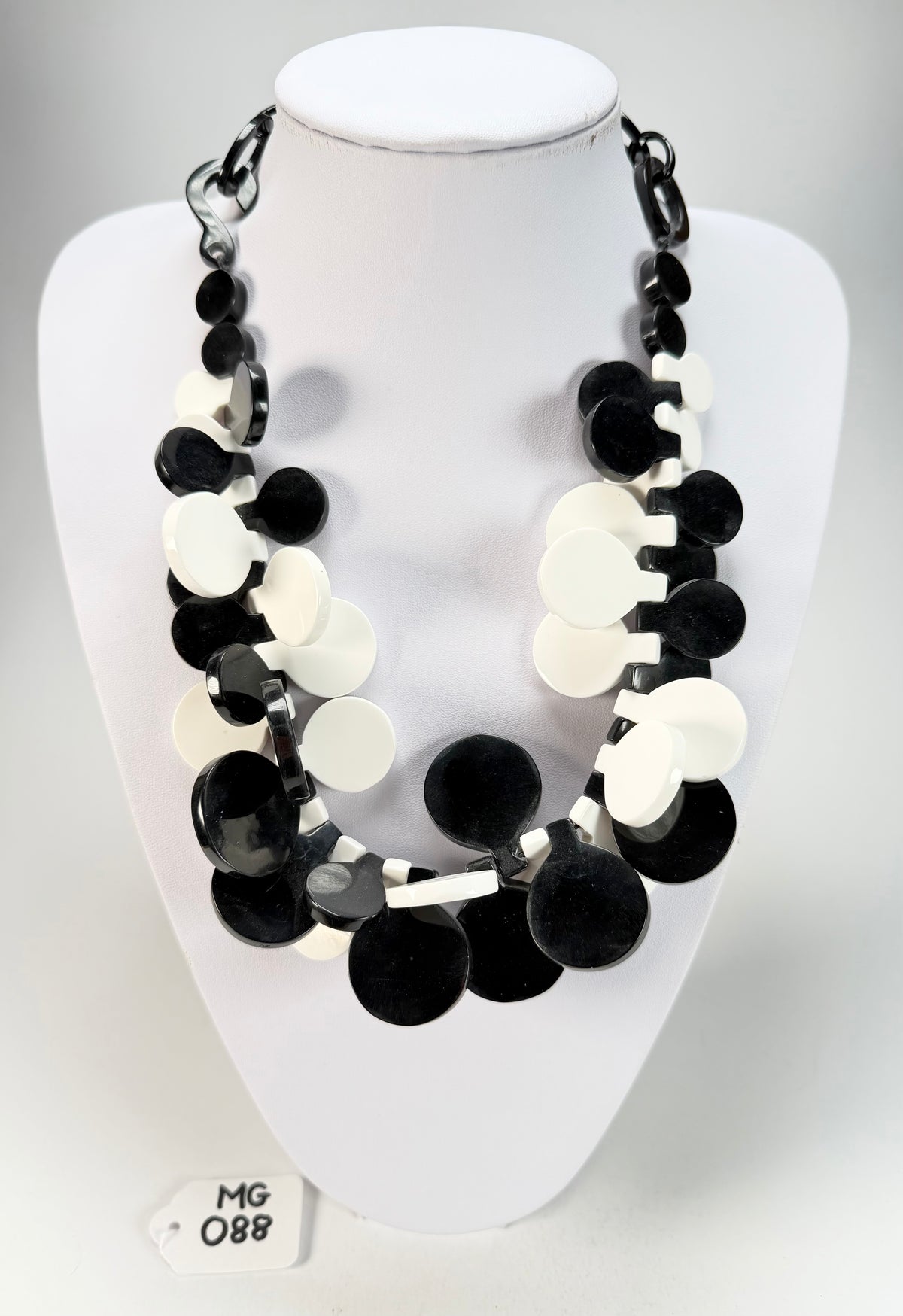 Marion Godart - BSX "Boutons" Monochrome Black & White Resin Necklace
