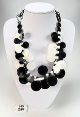 Marion Godart - BSX "Boutons" Monochrome Black & White Resin Necklace