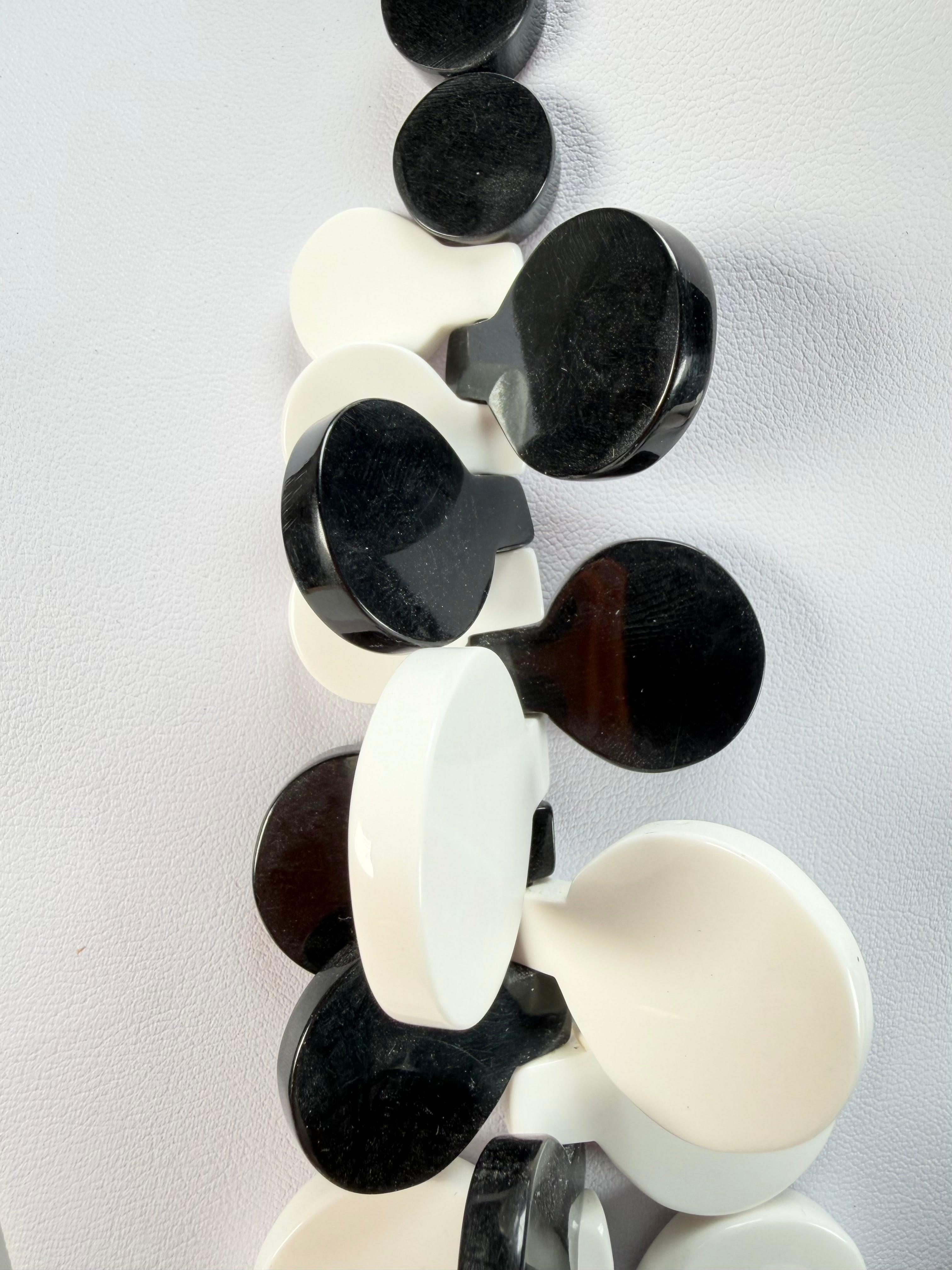 Marion Godart - BSX "Boutons" Monochrome Black & White Resin Necklace