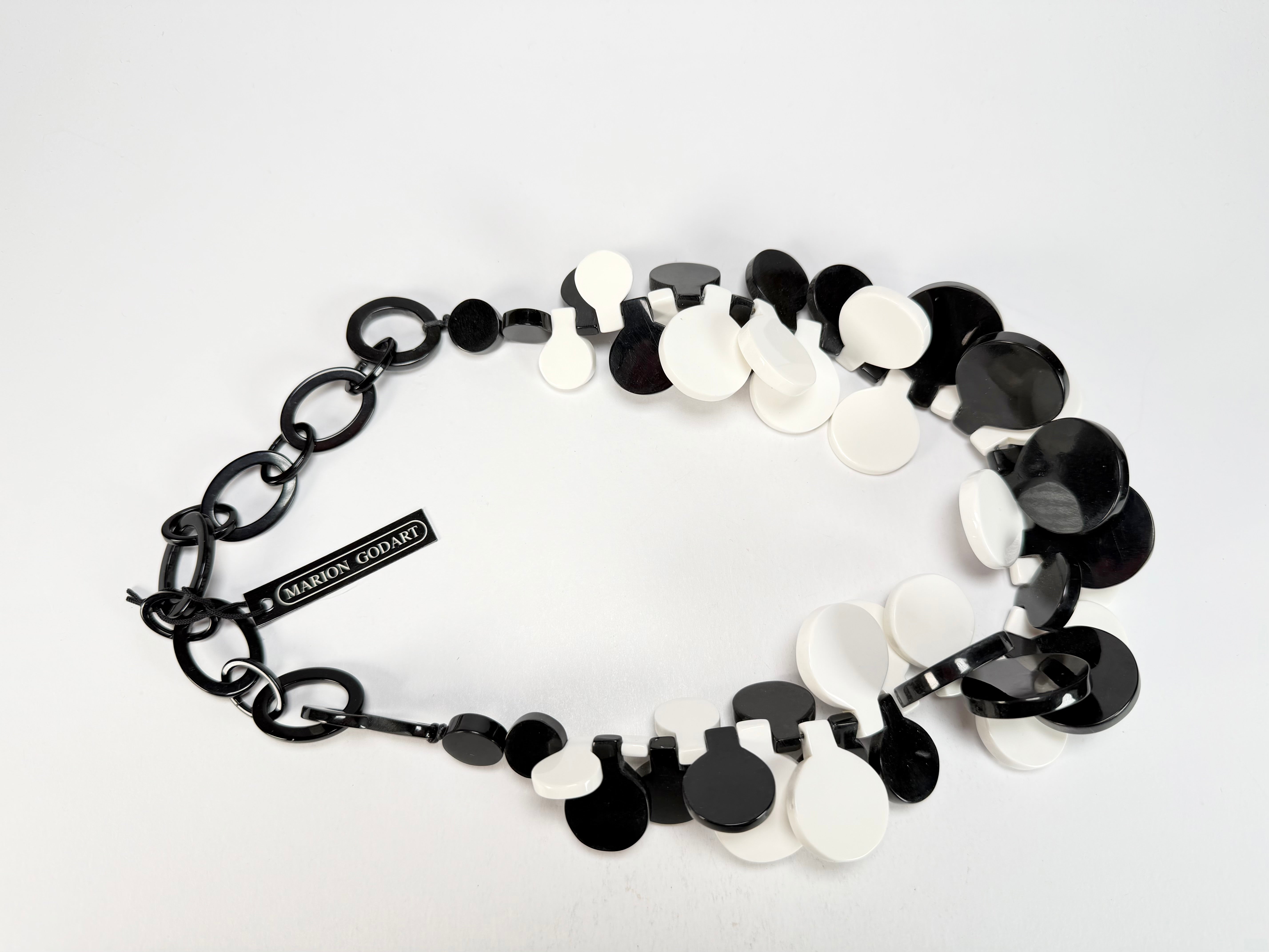 Marion Godart - BSX "Boutons" Monochrome Black & White Resin Necklace