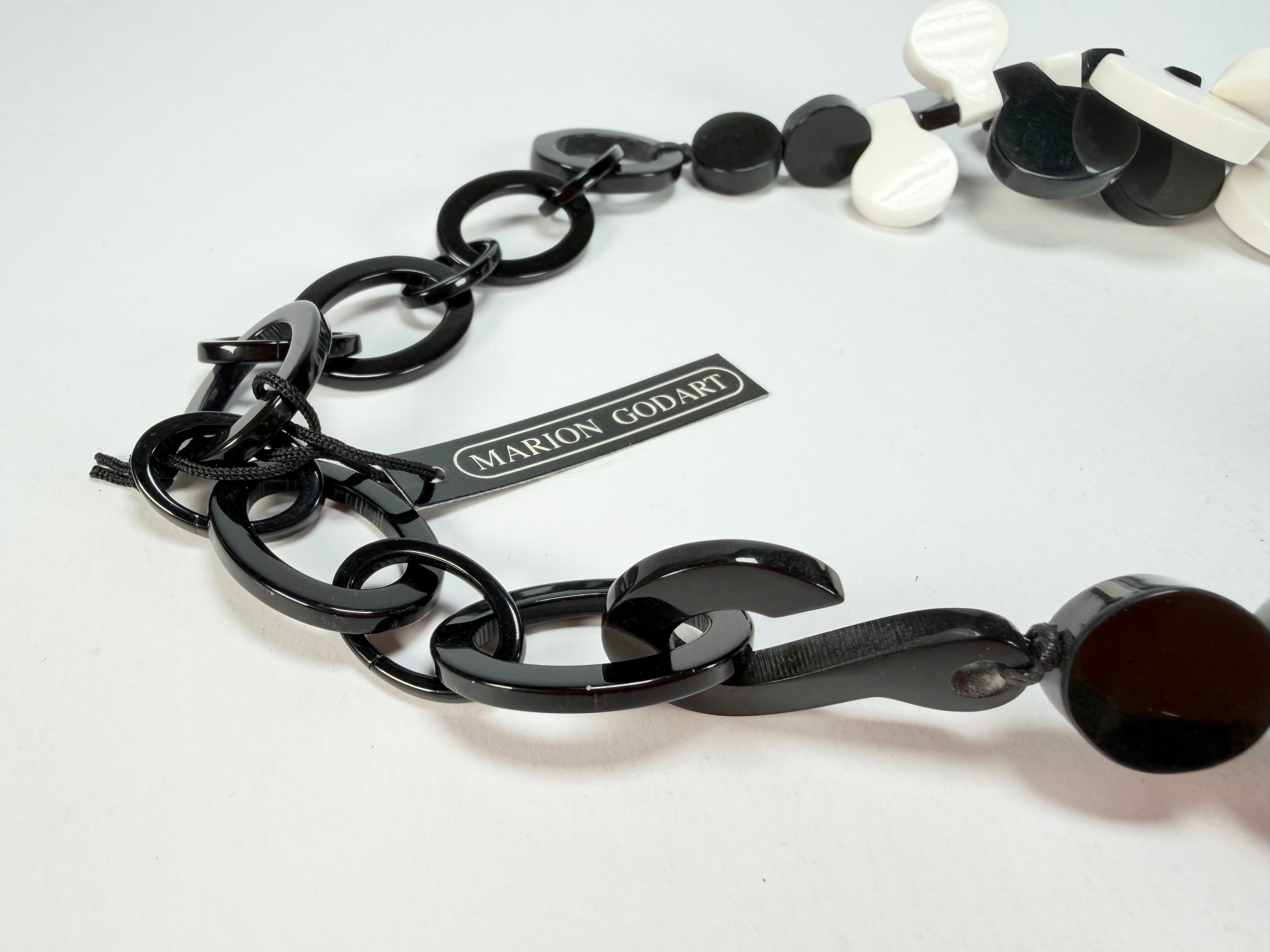 Marion Godart - BSX "Boutons" Monochrome Black & White Resin Necklace