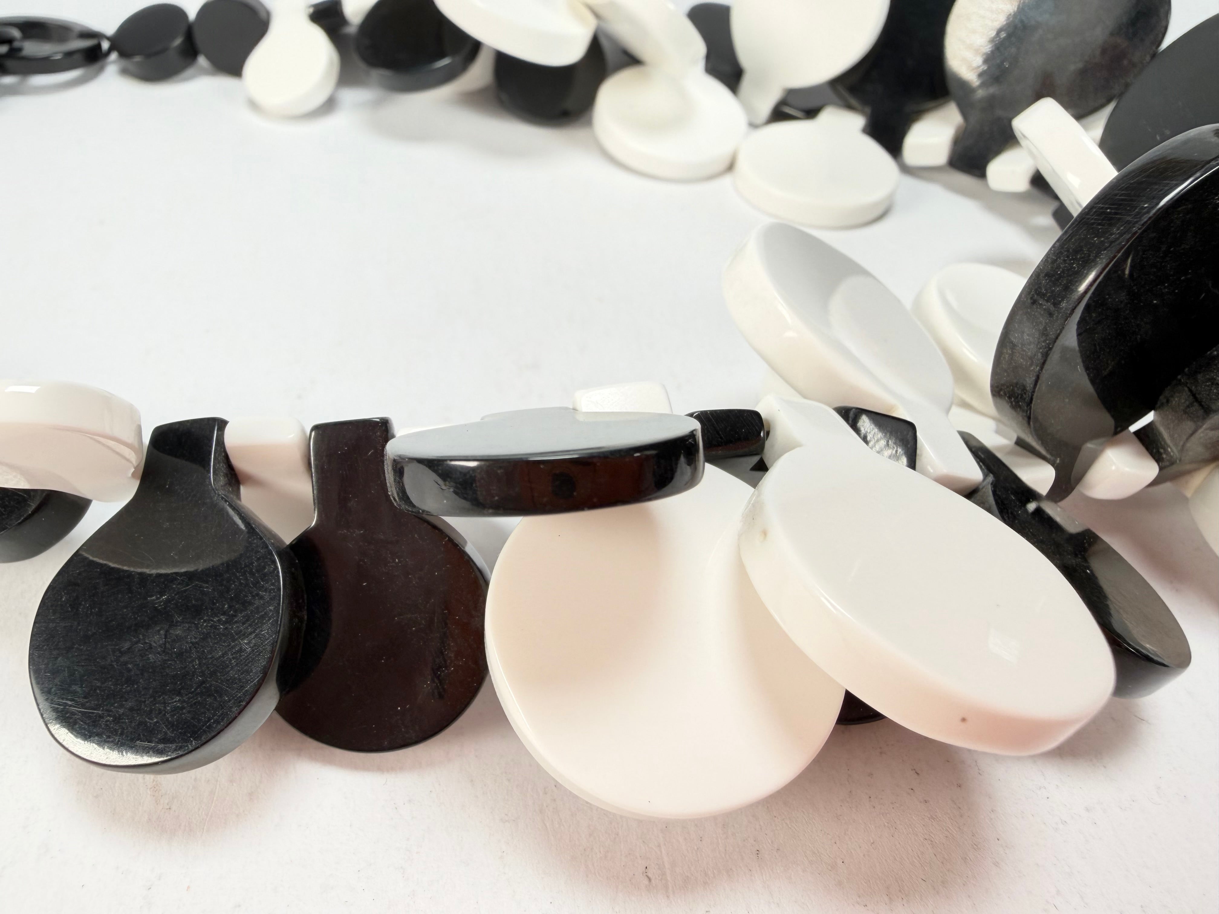 Marion Godart - BSX "Boutons" Monochrome Black & White Resin Necklace