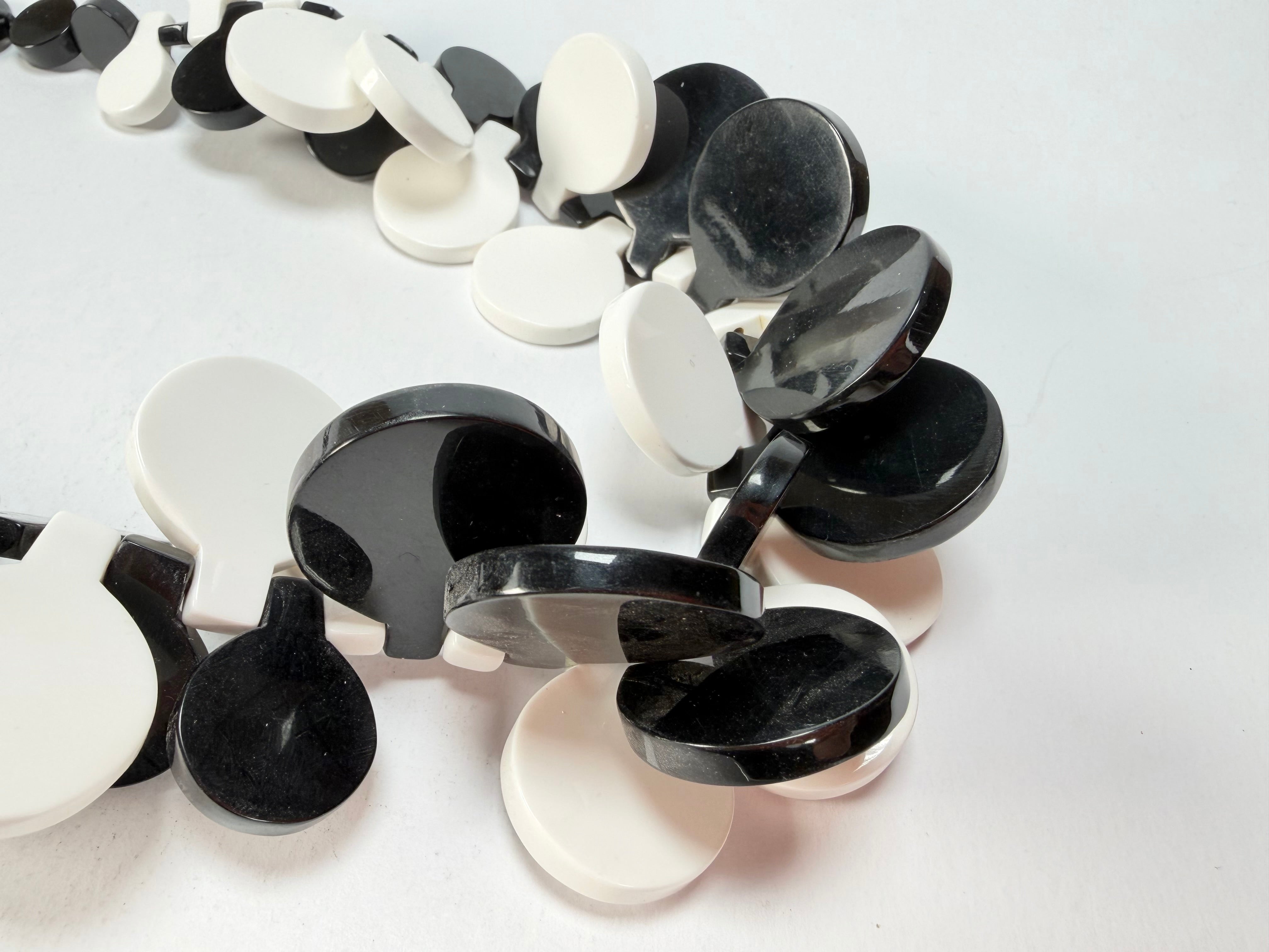 Marion Godart - BSX "Boutons" Monochrome Black & White Resin Necklace