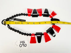 Marion Godart - BSX "Morceaux De Drapeau" Red & Black Resin Necklace