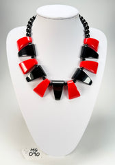 Marion Godart - BSX "Morceaux De Drapeau" Red & Black Resin Necklace