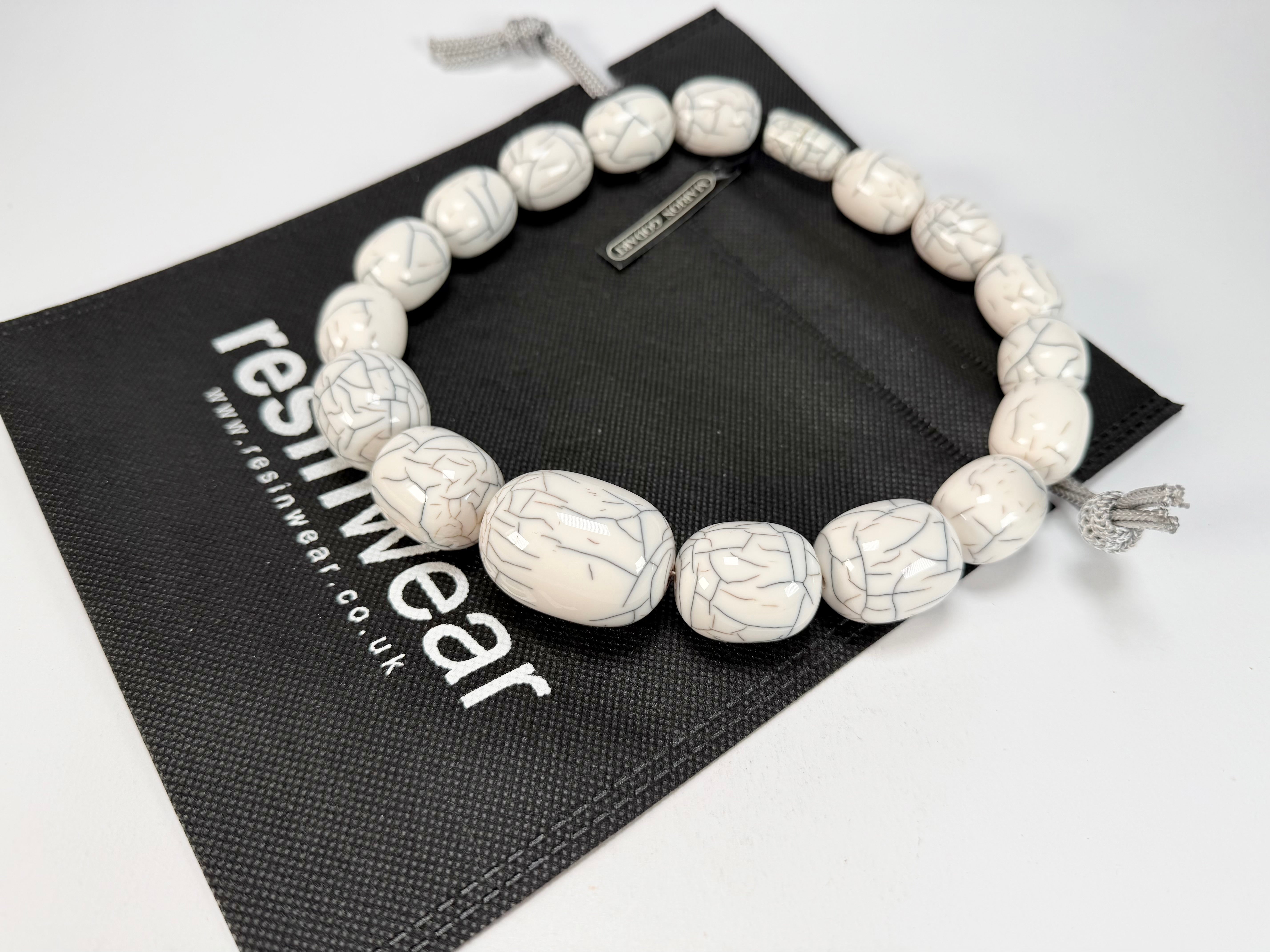 Marion Godart - Fragmental "Tonneau Roulant" Cream Resin Necklace