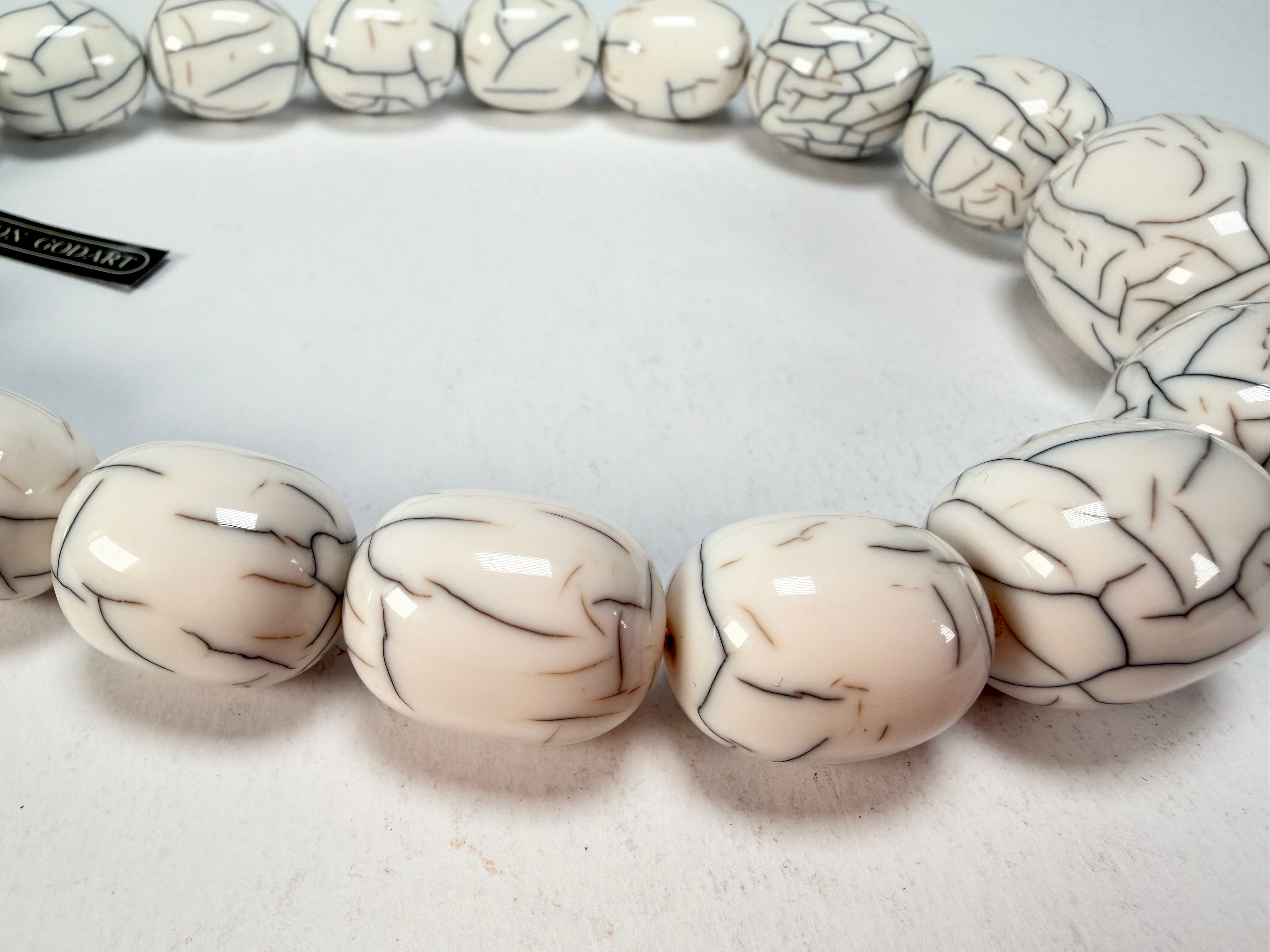 Marion Godart - Fragmental "Tonneau Roulant" Cream Resin Necklace