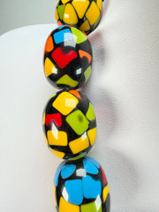 Marion Godart - Confetti "Tonneau Roulant" Art-Deco Mix Resin Necklace
