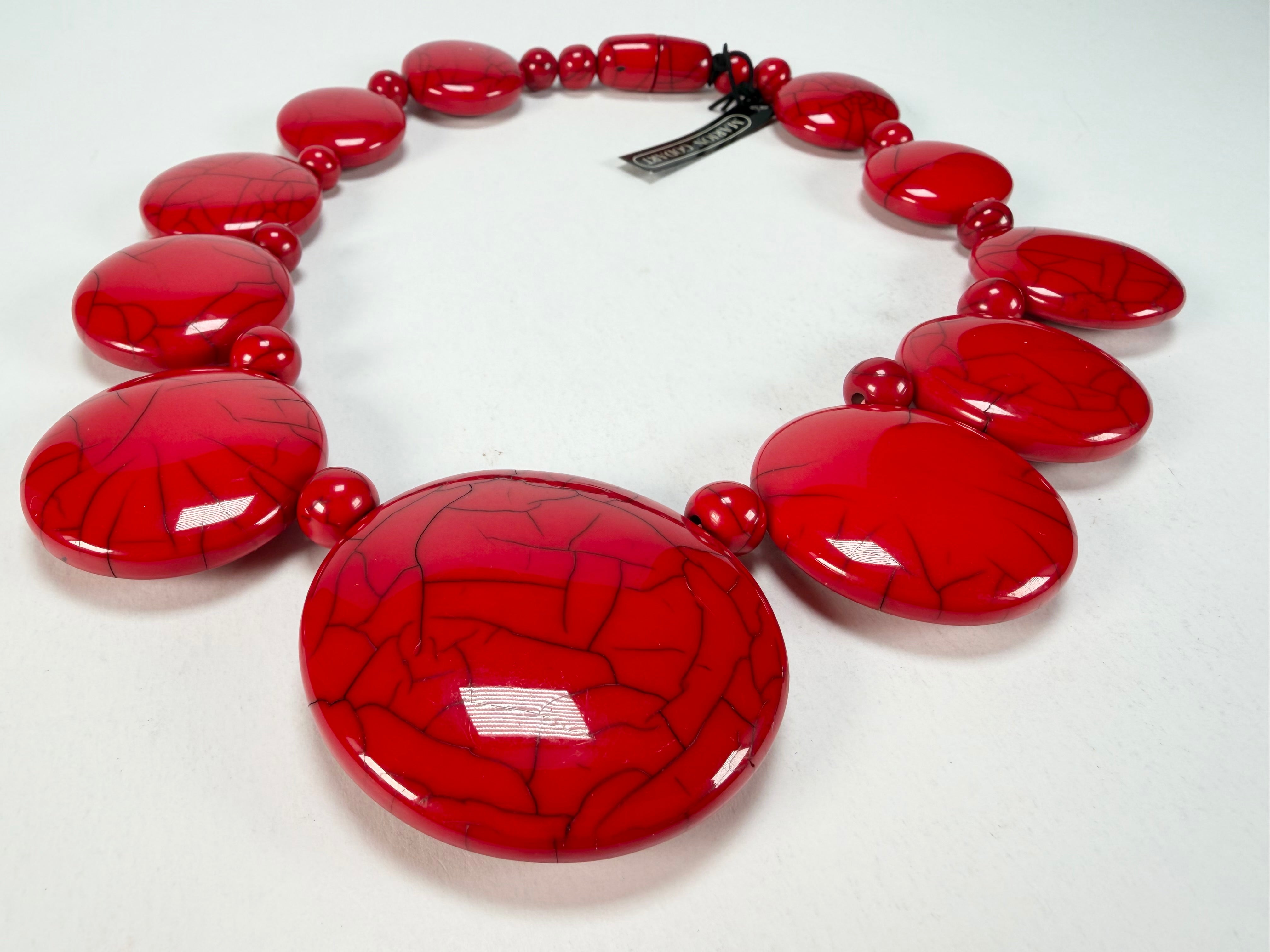 Marion Godart - Fragmental "Bouclier" Red Resin Necklace