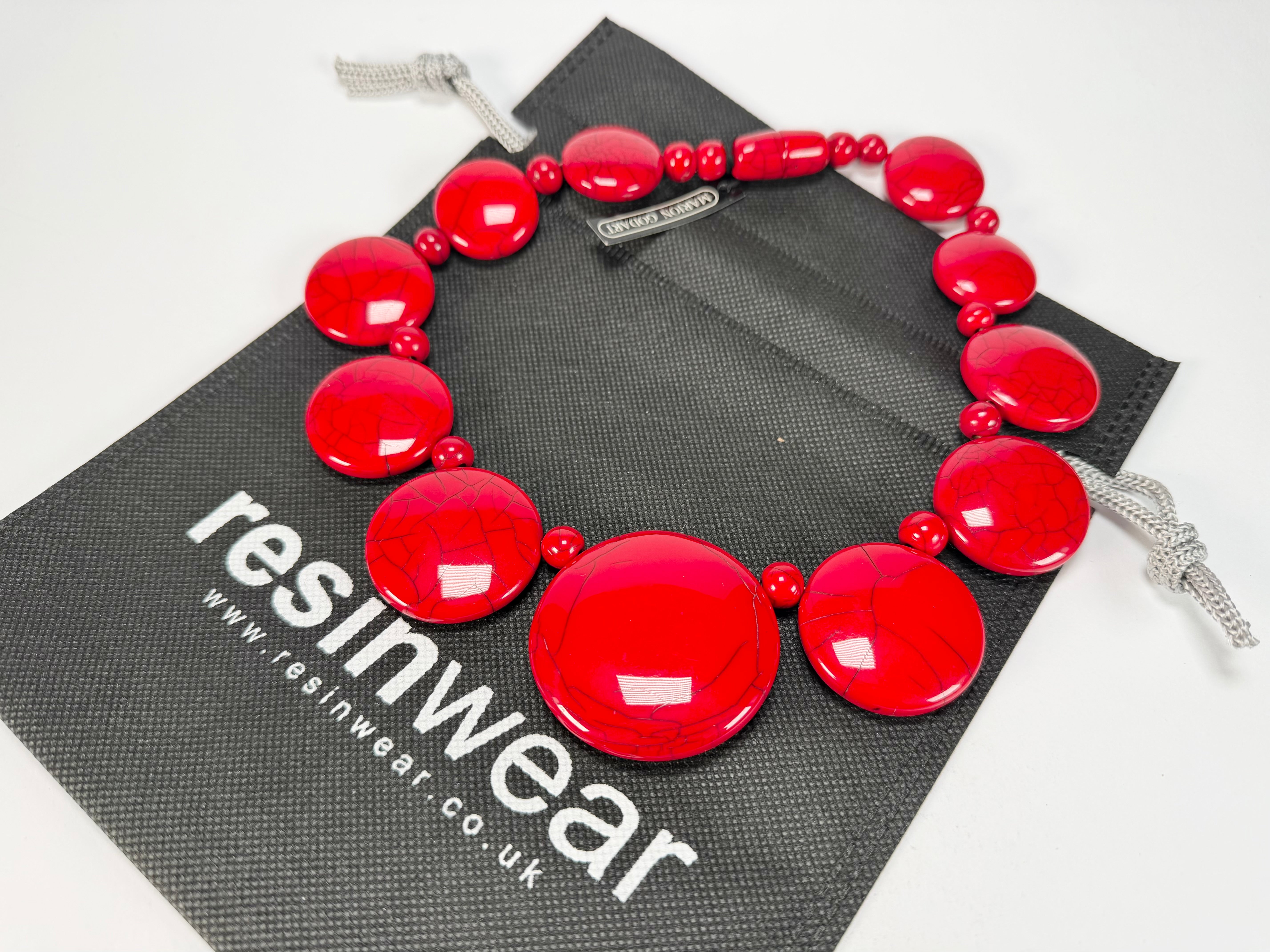 Marion Godart - Fragmental "Bouclier" Red Resin Necklace