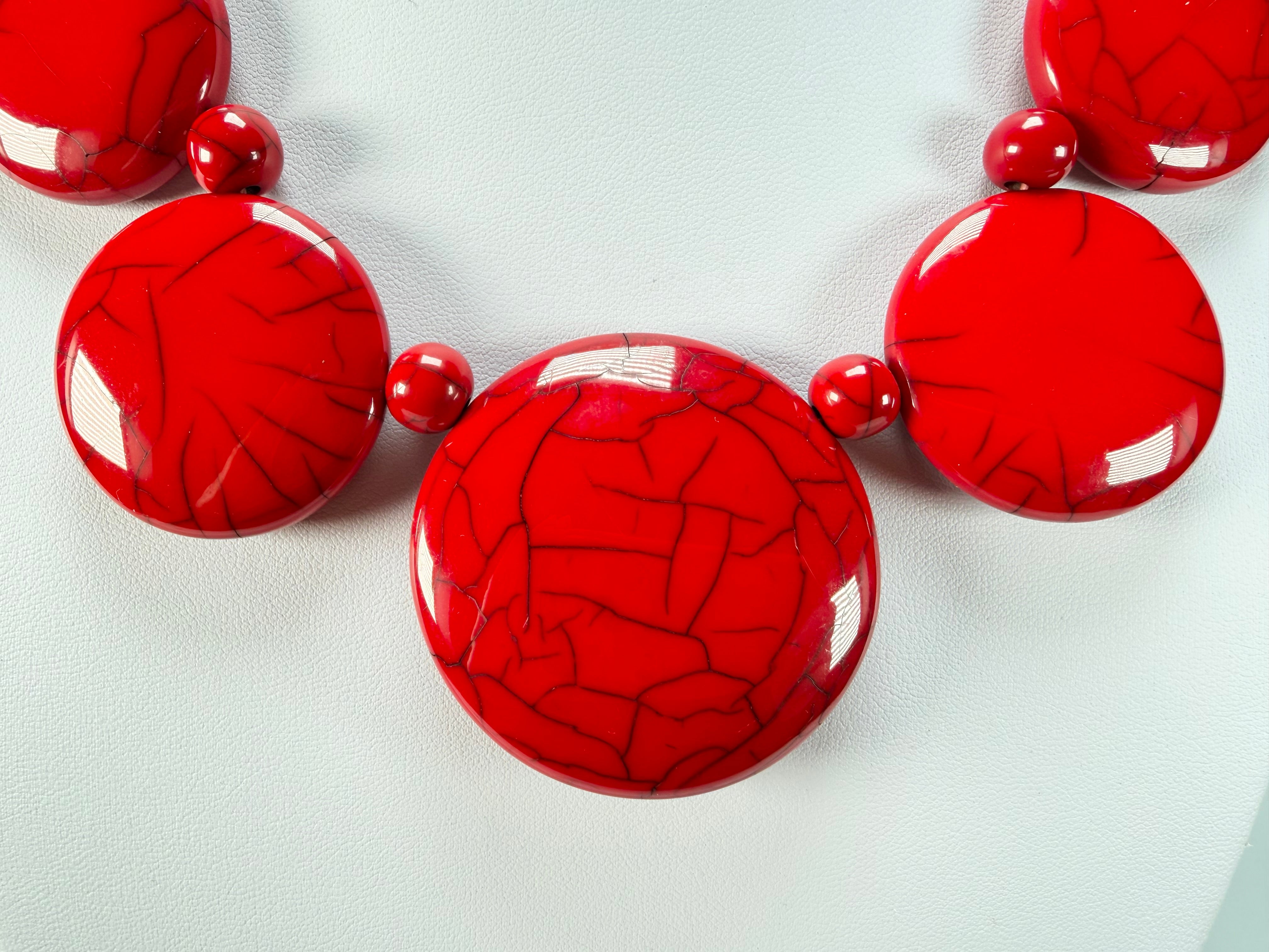 Marion Godart - Fragmental "Bouclier" Red Resin Necklace