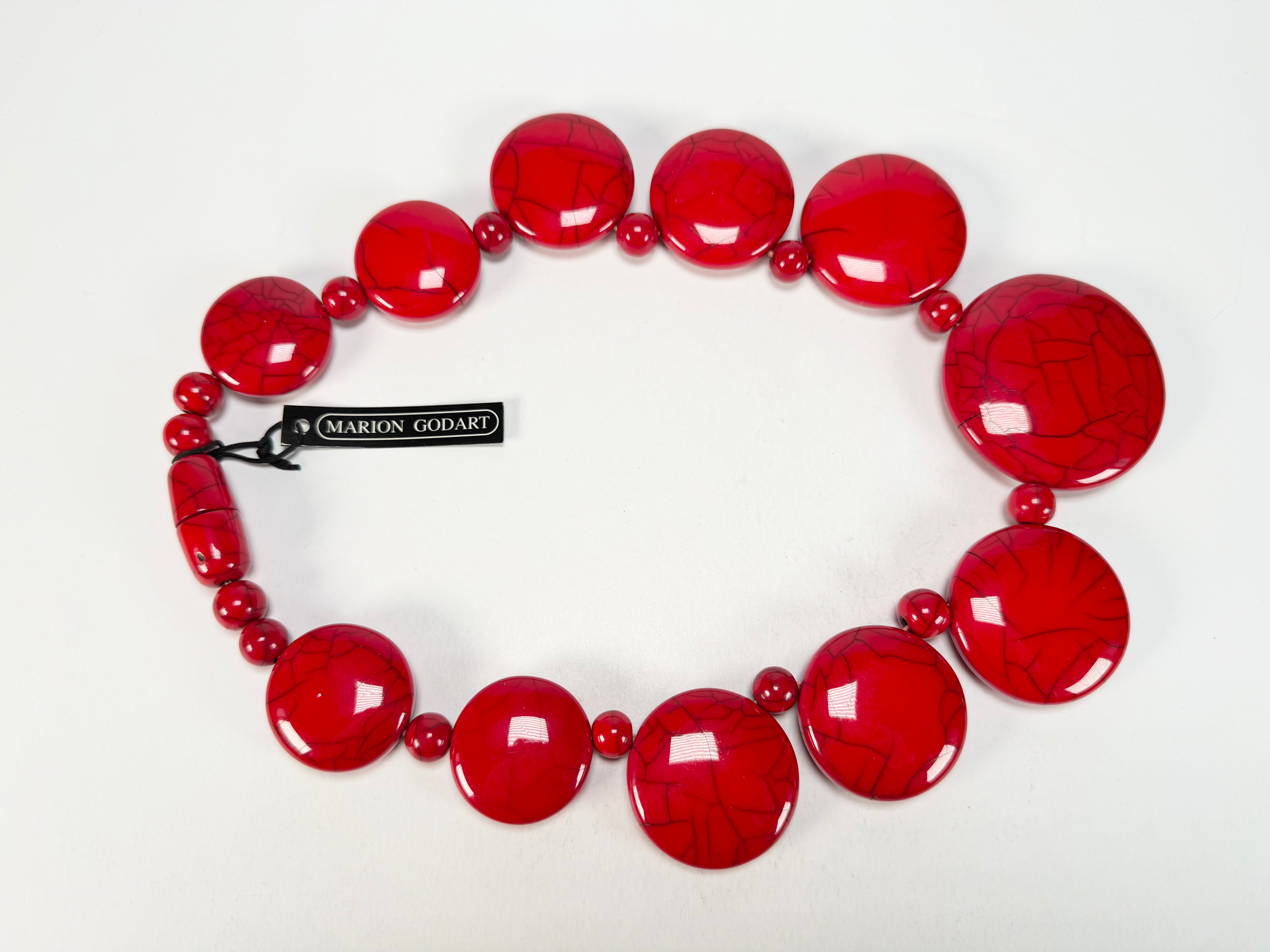 Marion Godart - Fragmental "Bouclier" Red Resin Necklace