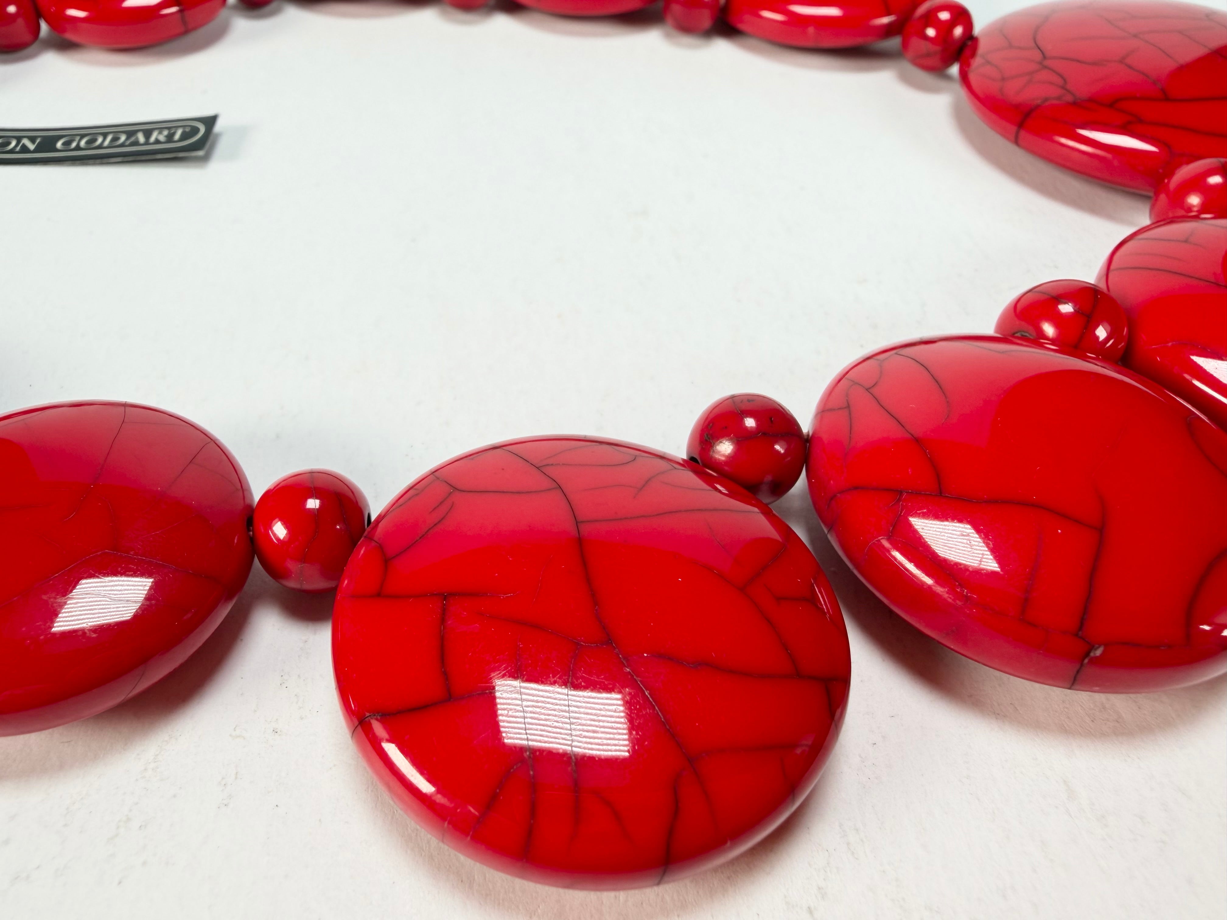 Marion Godart - Fragmental "Bouclier" Red Resin Necklace