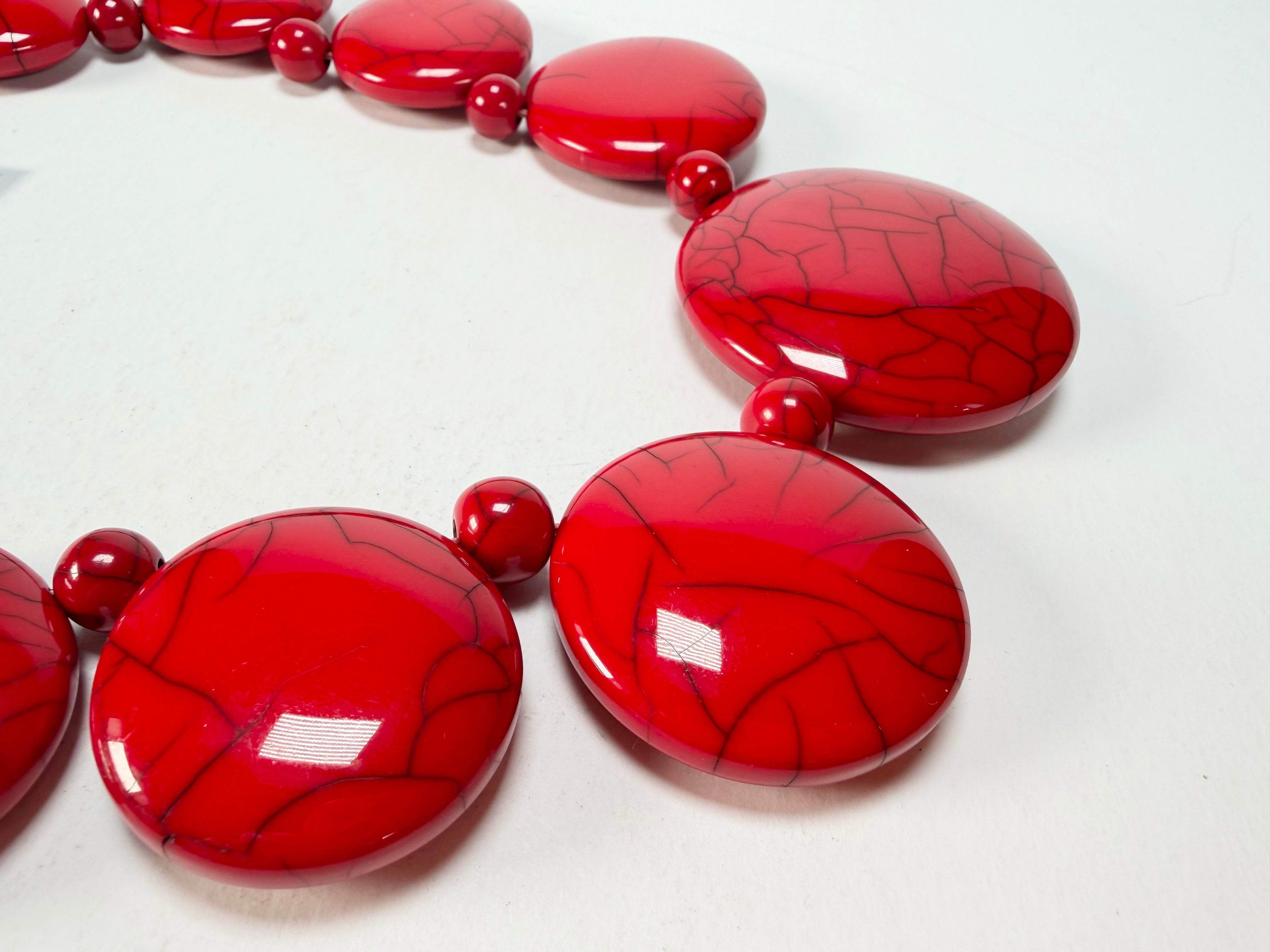 Marion Godart - Fragmental "Bouclier" Red Resin Necklace