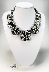 Marion Godart - Confetti "Bouclier" Black & White Resin Necklace