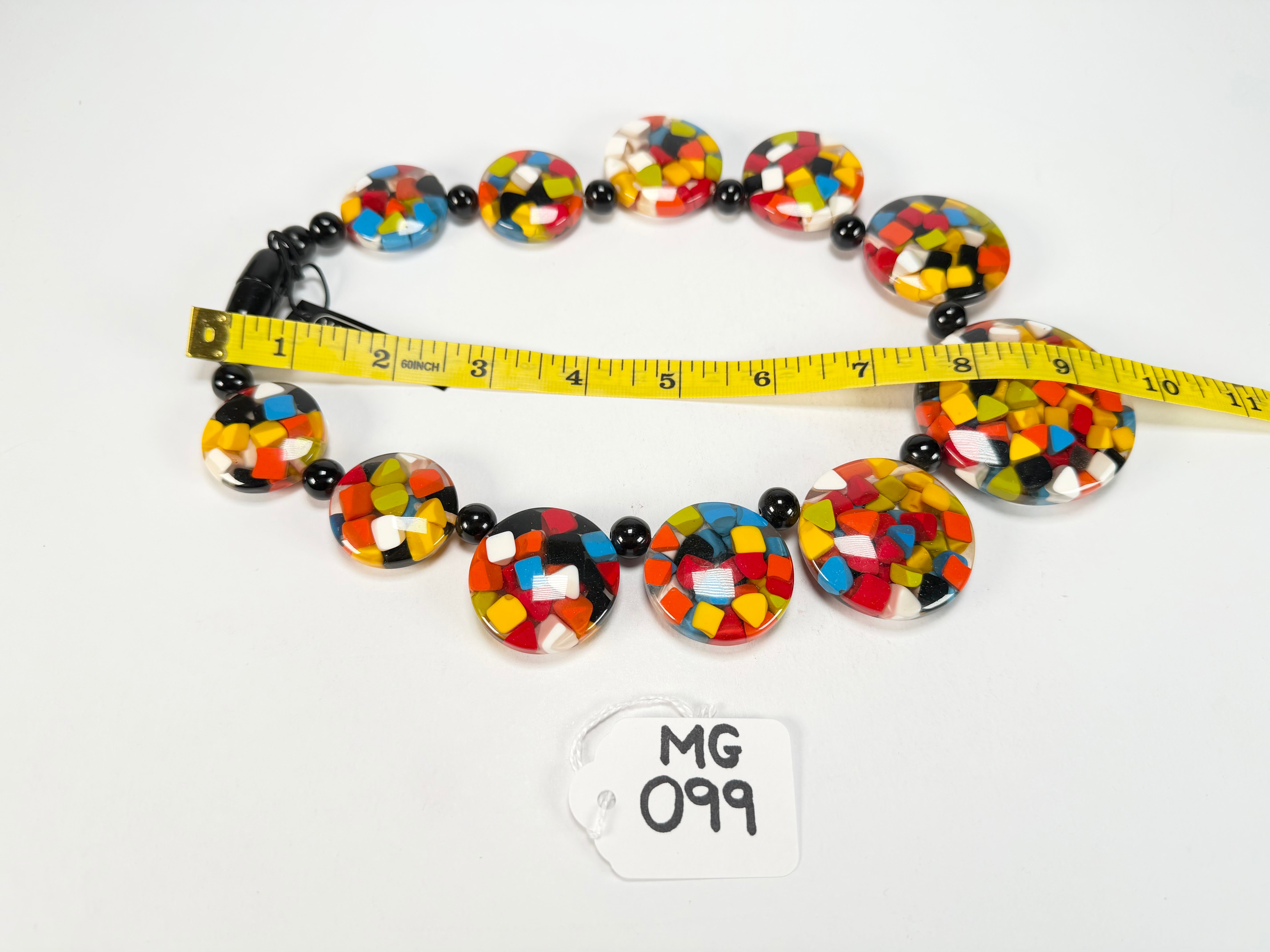 Marion Godart - Confetti "Bouclier" Black + Summer Mix Resin Necklace
