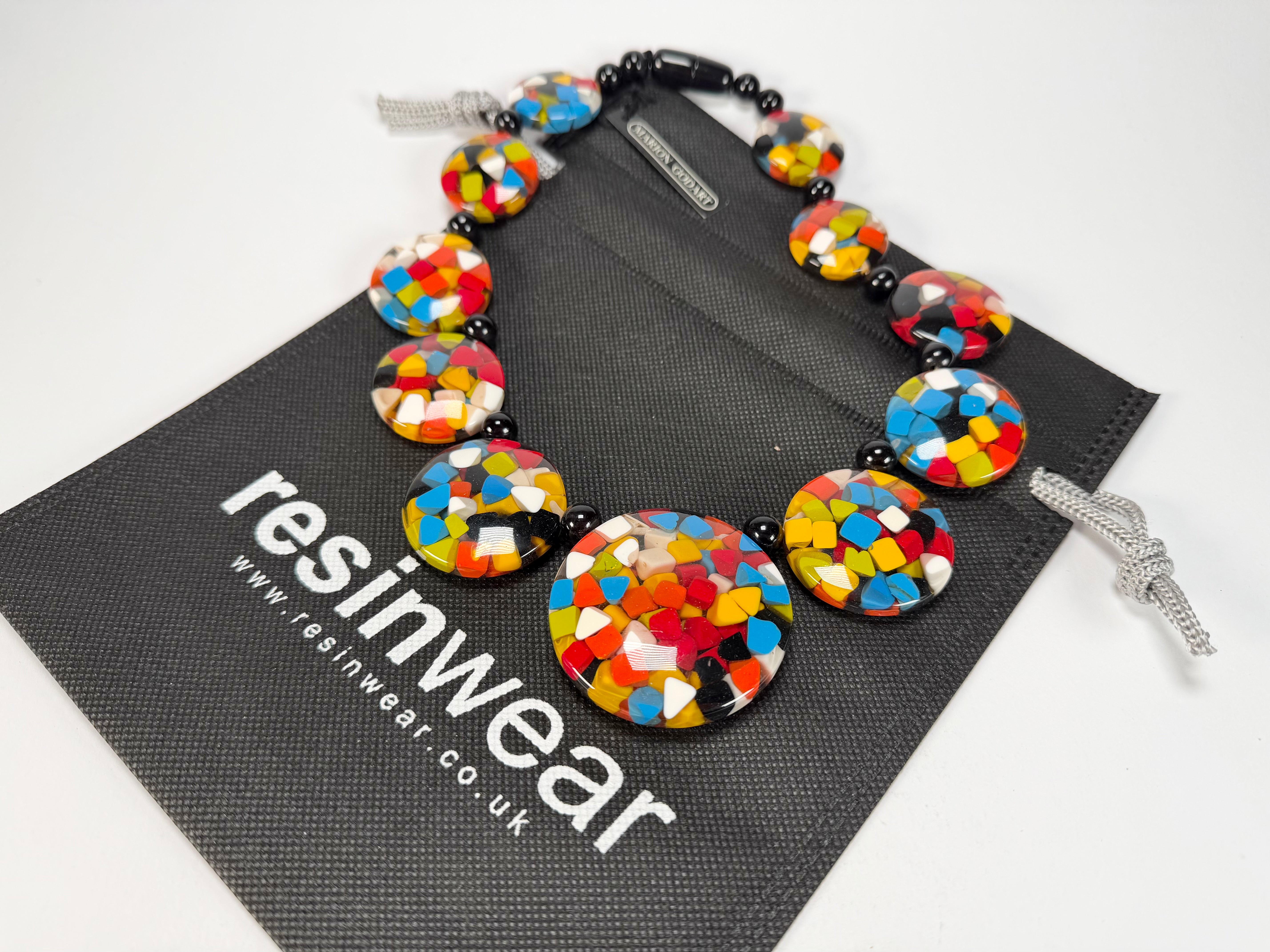 Marion Godart - Confetti "Bouclier" Black + Summer Mix Resin Necklace