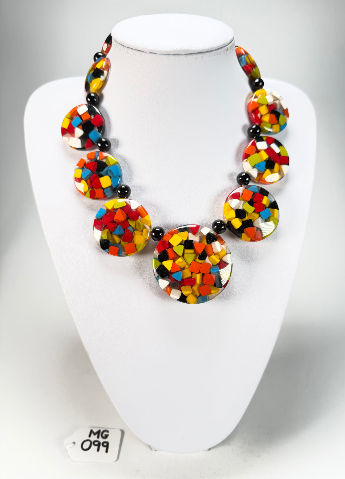 Marion Godart - Confetti "Bouclier" Black + Summer Mix Resin Necklace