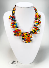 Marion Godart - Confetti "Bouclier" Black + Summer Mix Resin Necklace