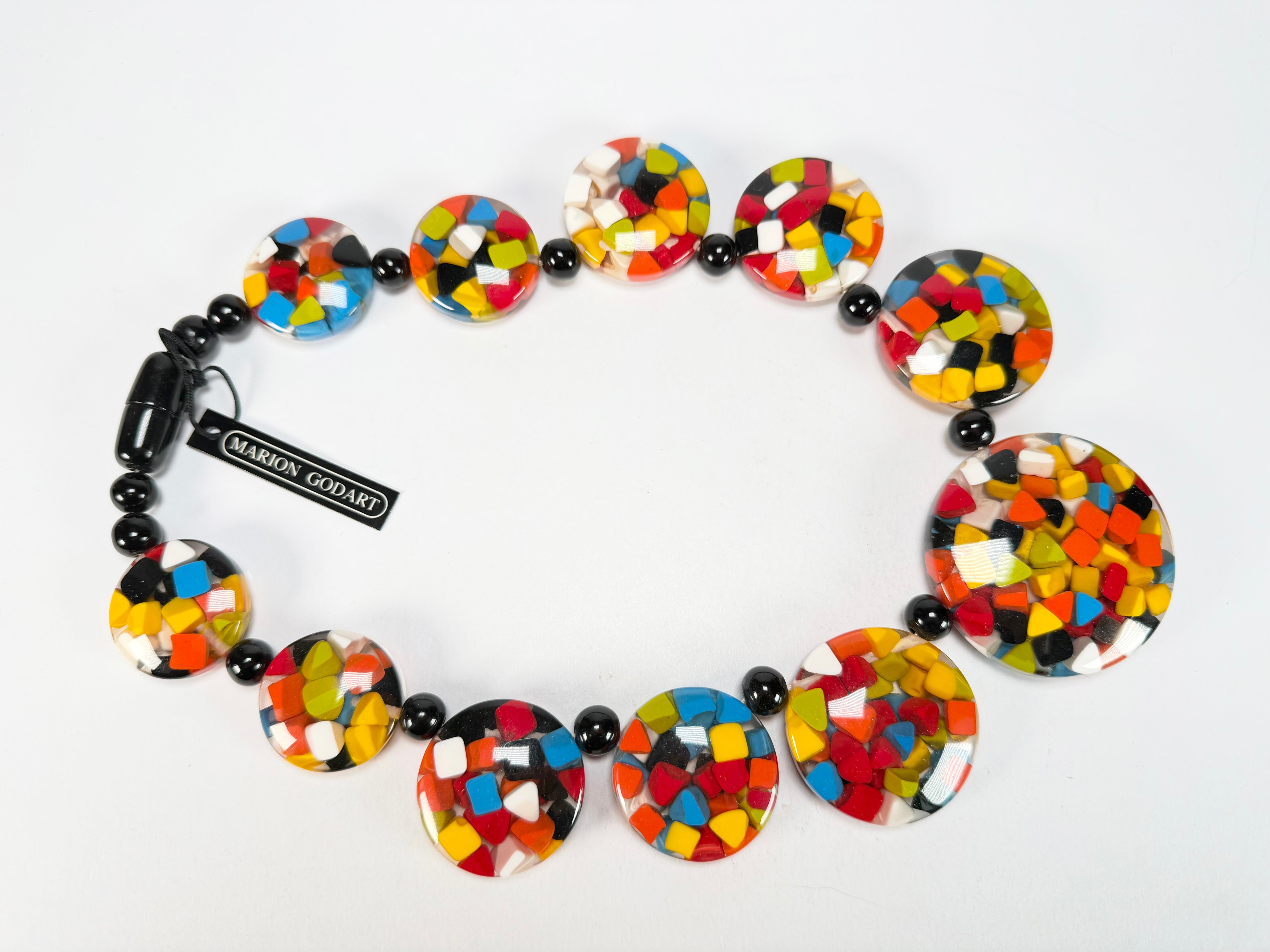 Marion Godart - Confetti "Bouclier" Black + Summer Mix Resin Necklace