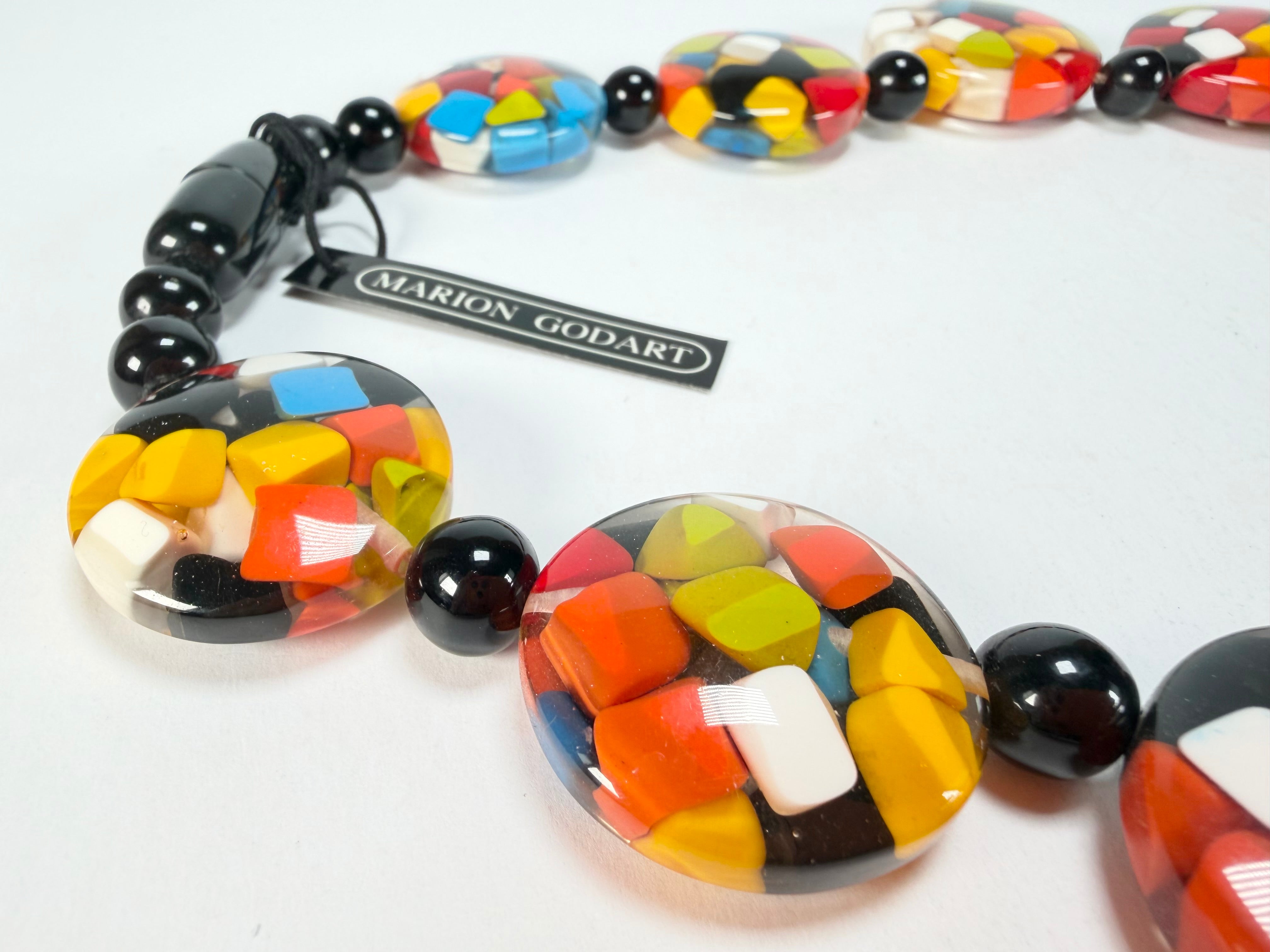 Marion Godart - Confetti "Bouclier" Black + Summer Mix Resin Necklace