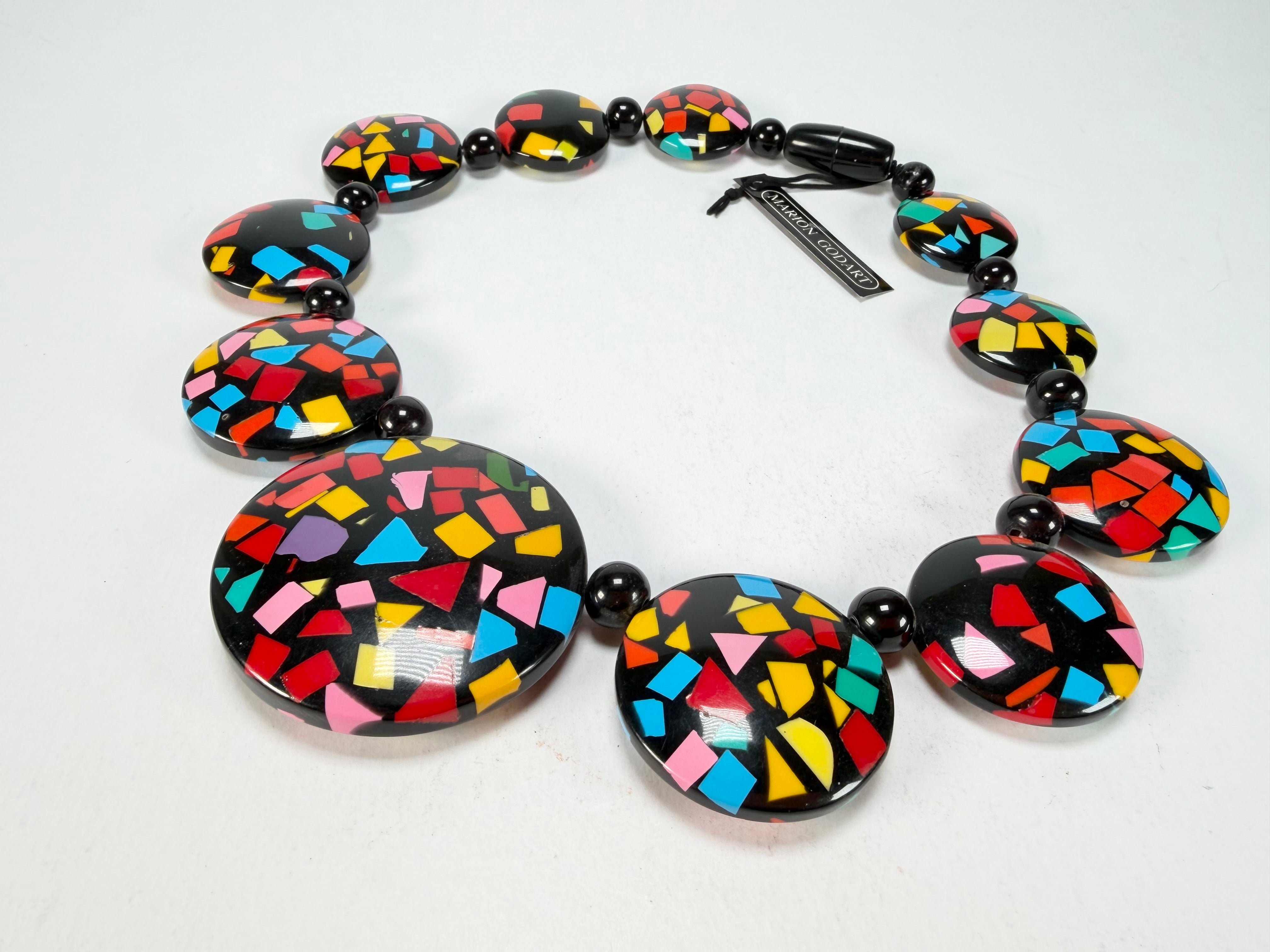 Marion Godart - Confetti "Bouclier" Art-Deco Mix Resin Necklace